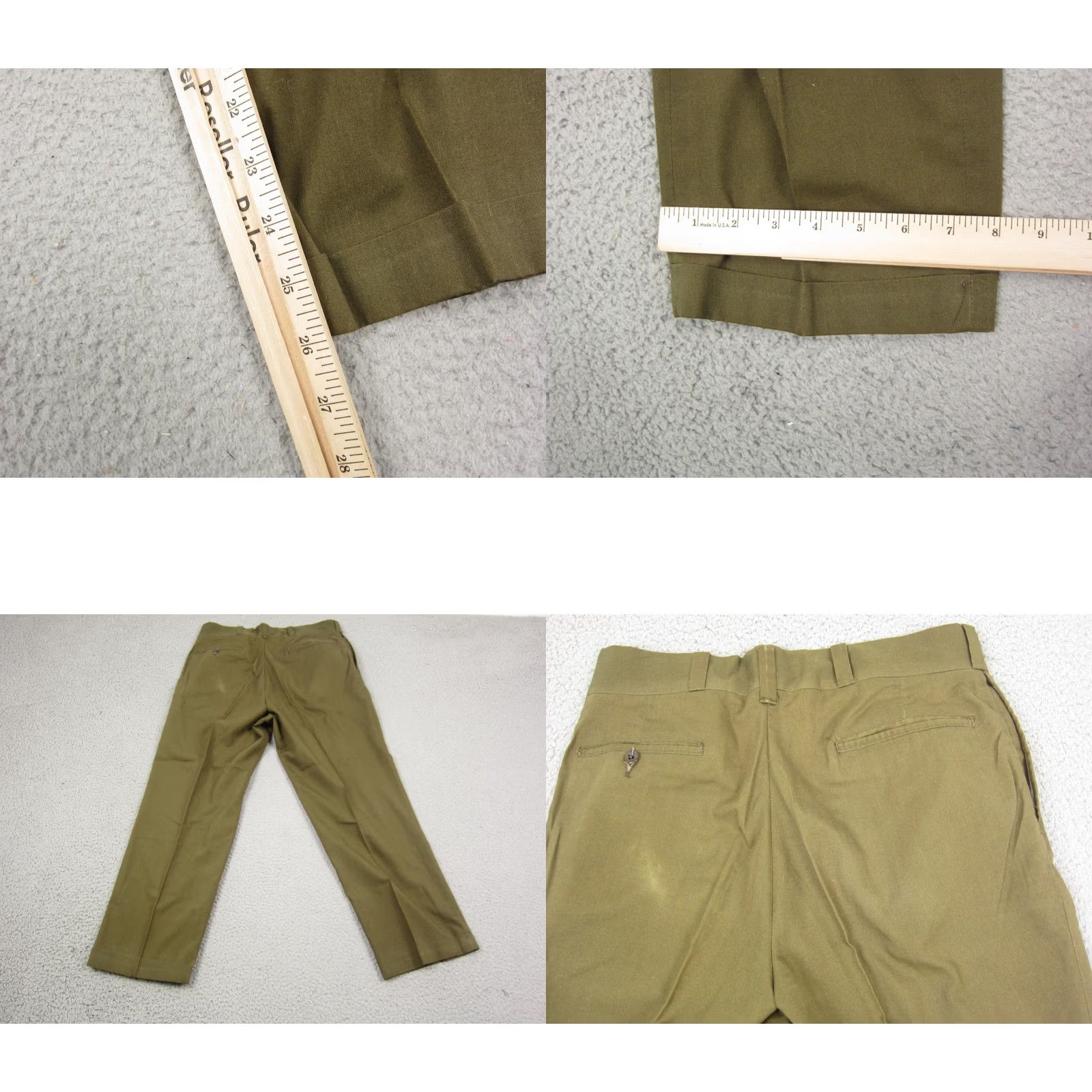 JCPenney VINTAGE JCPenney Big Mac Pants Mens W 35 L 26 Olive Green Work Talon Zip 60s 70s Size US 35 - 9 Thumbnail