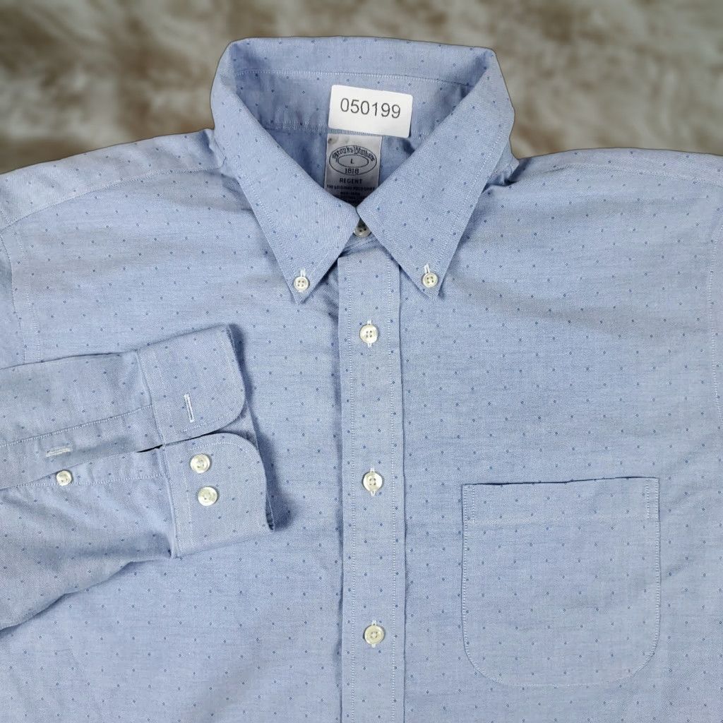 Brooks Brothers Brooks Brothers Shirt Mens Large Blue Casual Button-Up Long Sleeve - Regular Fit, Cotton, Button-Down Collar, 346 Brand, Classic Preppy American Style Size US L / EU 52-54 / 3 - 1 Thumbnail