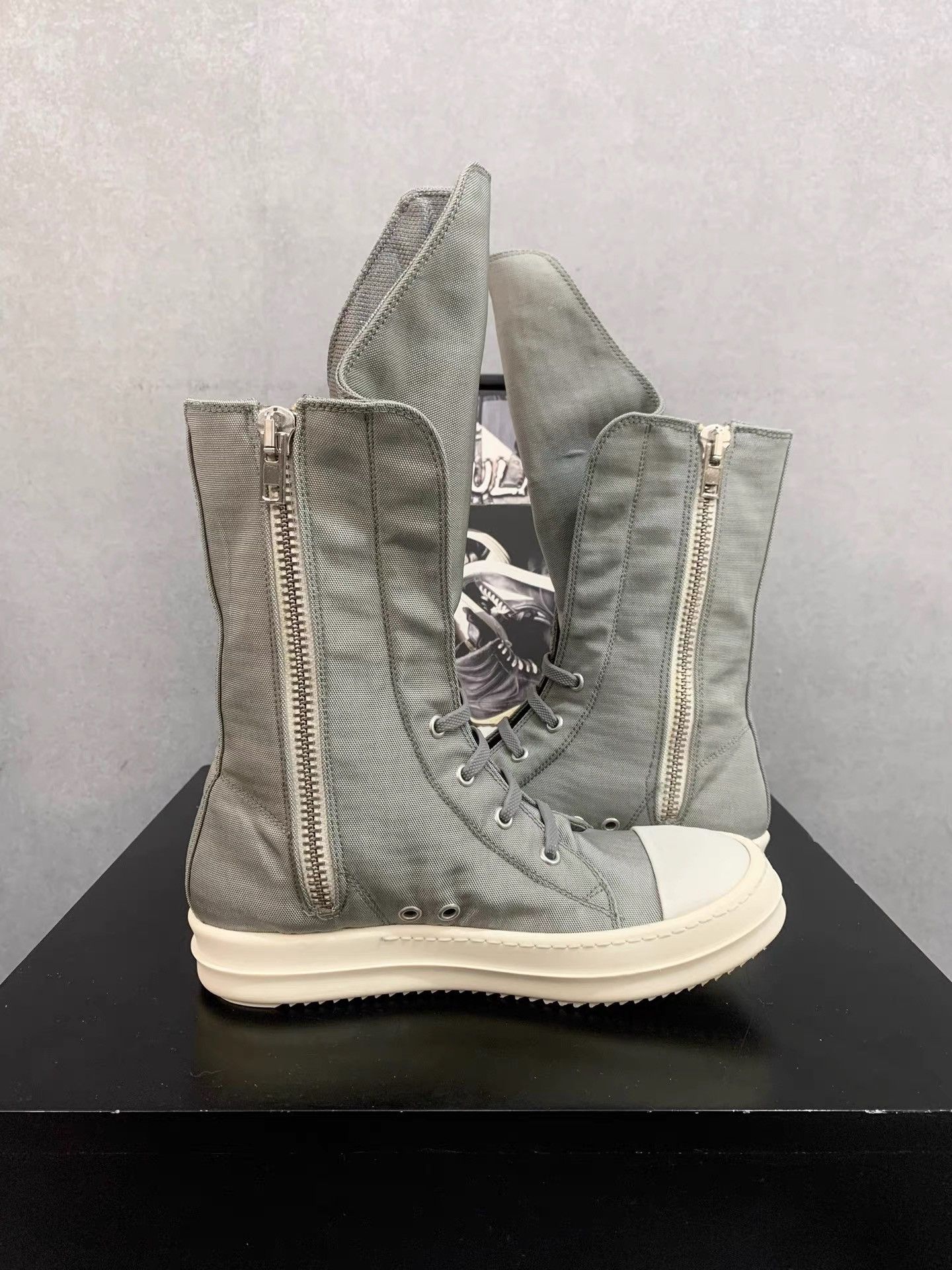 Rick Owens Rick Owens 16FW Olive Green Extended Tongue High Tops K34 Size US 6 / IT 36 - 5 Thumbnail