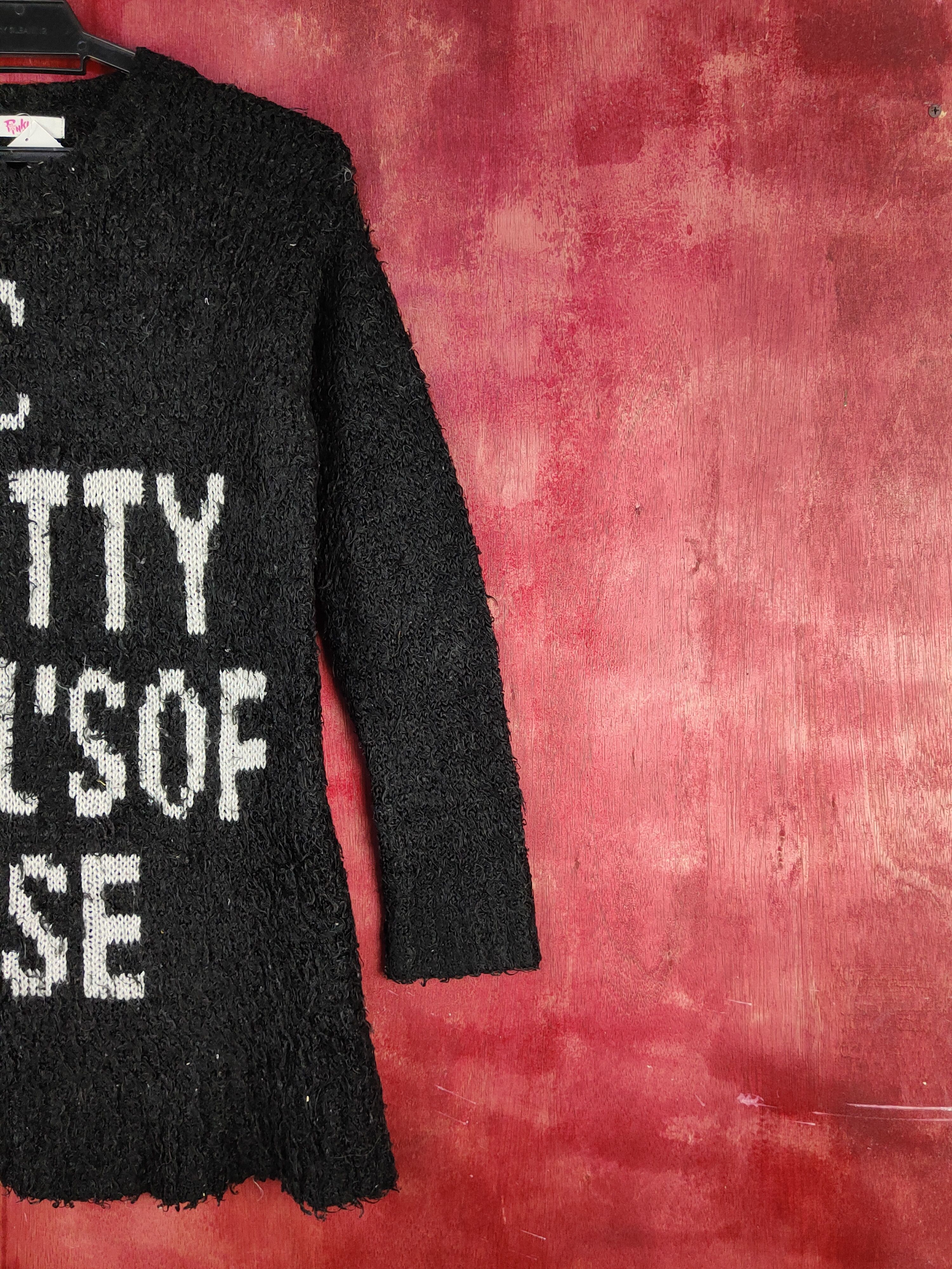 Homespun Knitwear Pink Latte Black Fur shaggy Mohair Knitwear #S2280 Size XS / US 0-2 / IT 36-38 - 6 Thumbnail