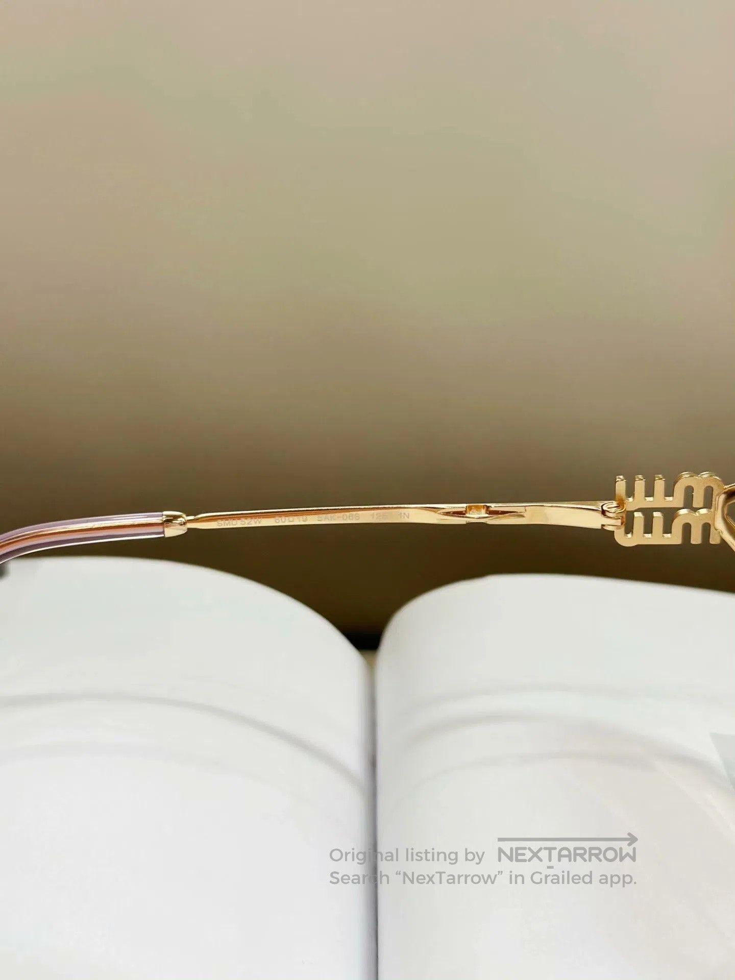 Miu Miu MIUMIU Gold Square-Round Oversized Sunglasses. Size ONE SIZE - 7 Thumbnail