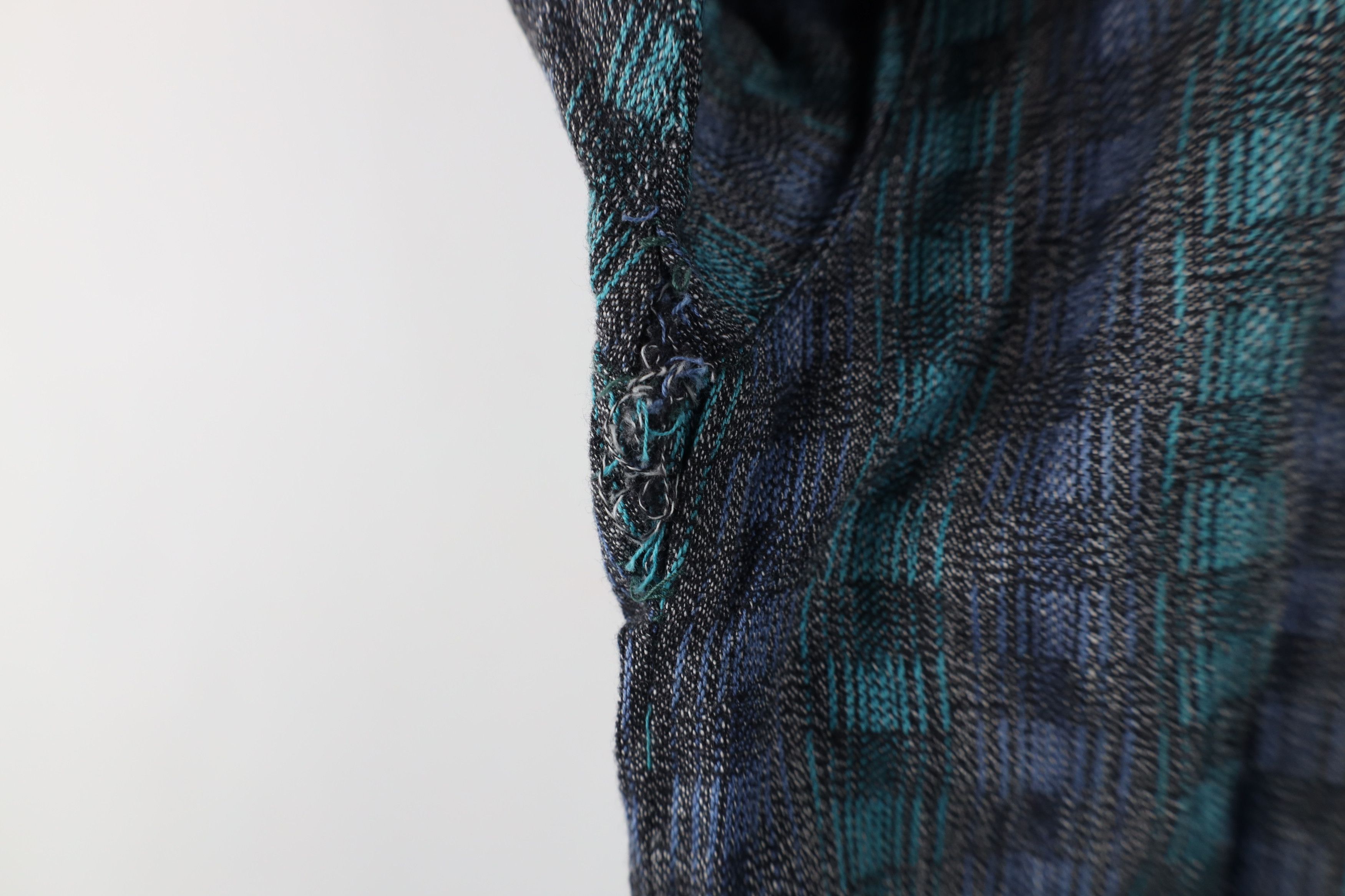 Vintage Vintage 90s Streetwear Madras Cotton Knit Button Shirt Size US M / EU 48-50 / 2 - 5 Thumbnail