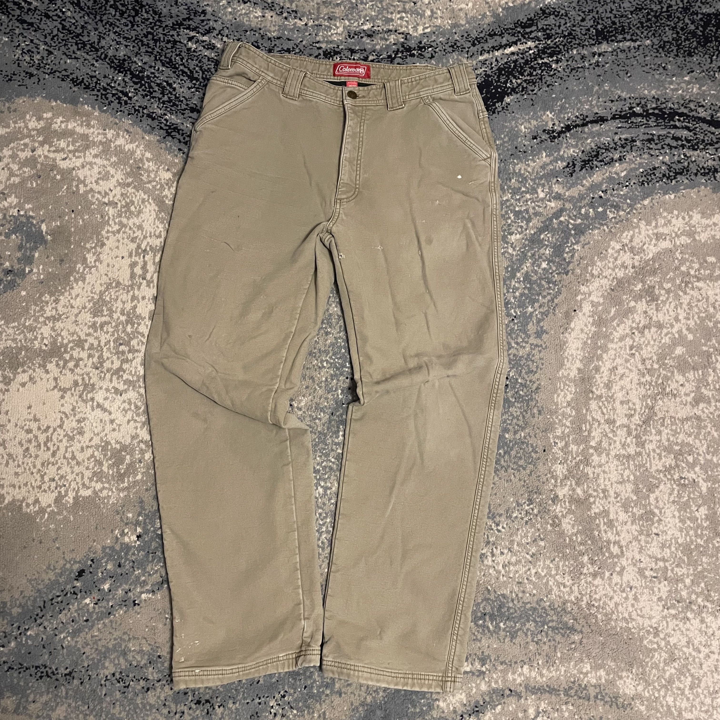 Coleman Distressed Coleman Carpenter Pants 34x32 Sherpa Lined Beige Size US 34 / EU 50 - 1 Thumbnail