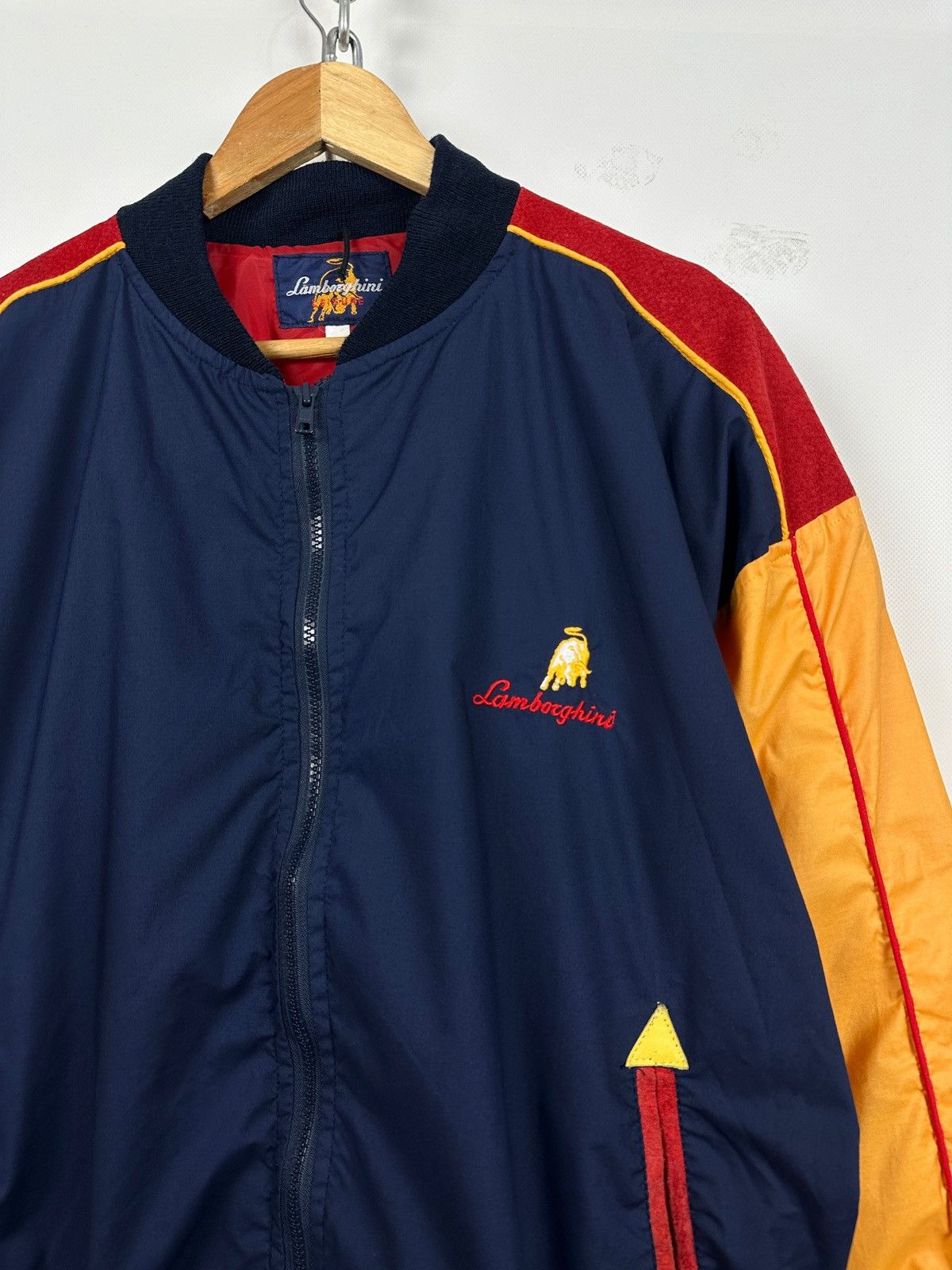 Vintage 90s Vintage Lamborghini Leisure Leather Zip Racing Jacket Size US XL / EU 56 / 4 - 5 Thumbnail