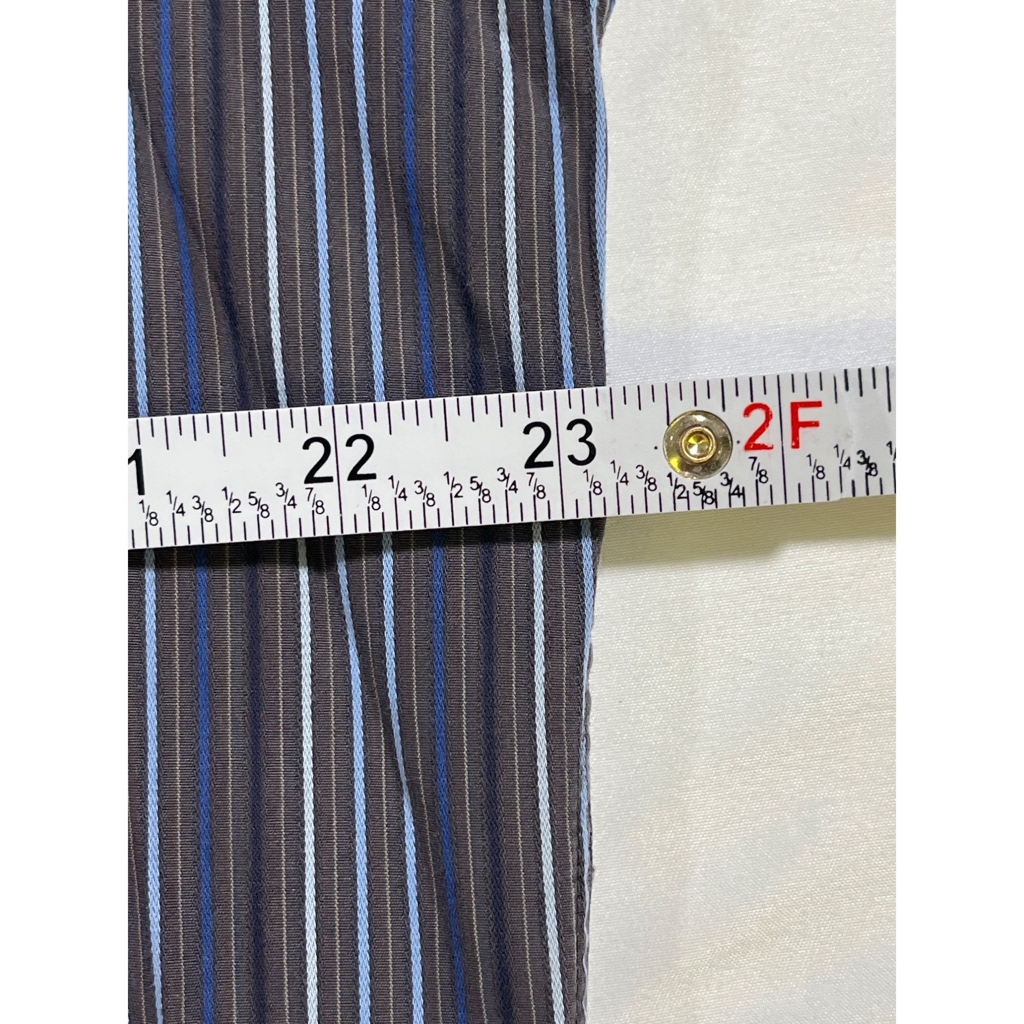 Taylor Byrd TailorByrd SKU 7780 Mens Blue and White Striped Button Down Size US XL / EU 56 / 4 - 4 Thumbnail