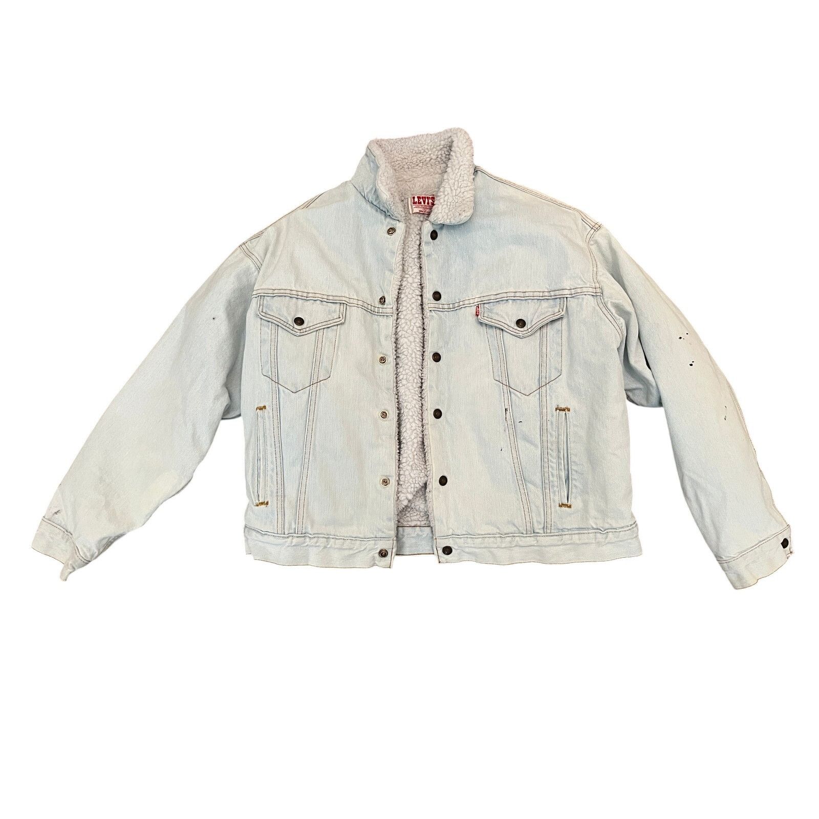 Levi's Vtg 1994 Levi's Sherpa Trucker Jacket XL Made in USA SF Size US XL / EU 56 / 4 - 1 Thumbnail