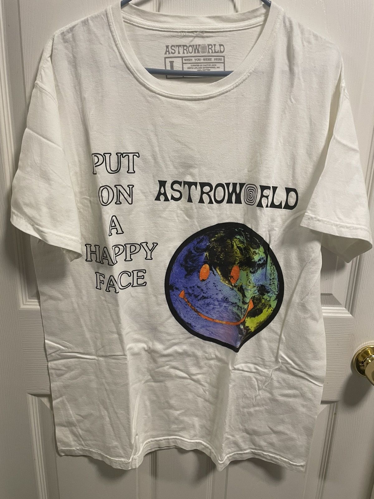 Travis Scott × Vintage Travis Scott Astroworld Happy Face Tee Size US L / EU 52-54 / 3 - 1 Thumbnail