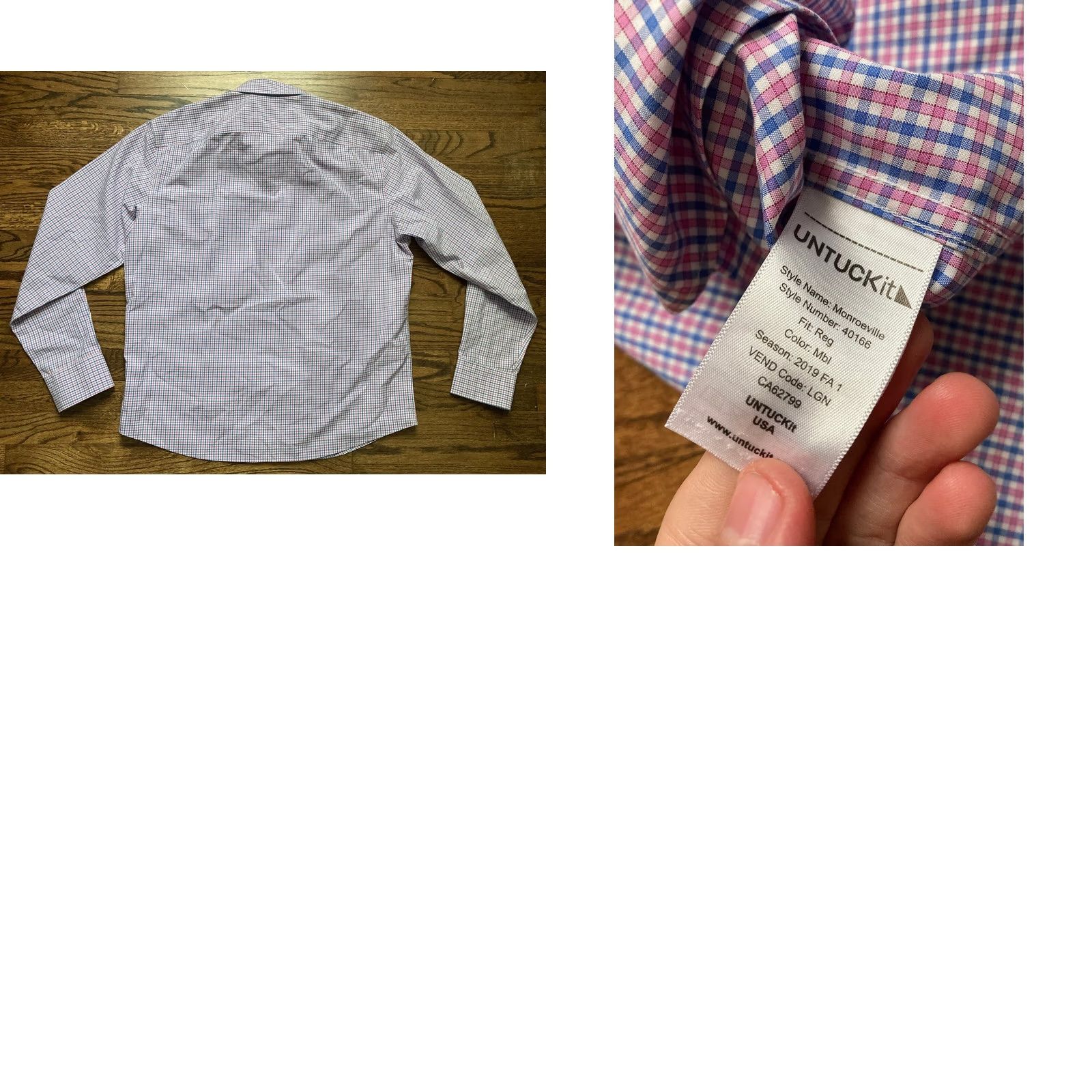 UNTUCKit UNTUCKit Shirt Mens Large Wrinkle Free Button Down Monroeville Dress Casual Multicolor Cotton Long Sleeve Slim Button-Up Collar-Down Mens Regular L Size US L / EU 52-54 / 3 - 8 Thumbnail