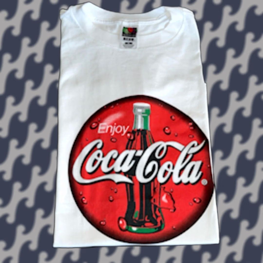 Fruit Of The Loom VINTAGE Fruit of the Loom Men’s XL T-Shirt White Coca Cola Enjoy Coke Shirt Adults XL White Coca-Cola 90s Classic Soda Logo Vintage Mens Size US XL / EU 56 / 4 - 1 Thumbnail