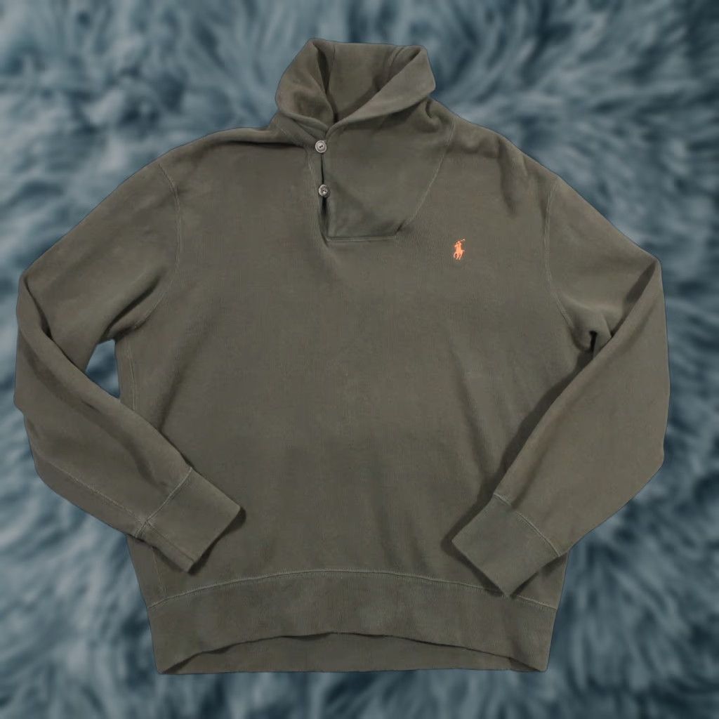 Polo Ralph Lauren VINTAGE Polo Ralph Lauren Sweatshirt Men L Brown Infantry Neck Shawl Cowl Distressed Size US L / EU 52-54 / 3 - 1 Thumbnail