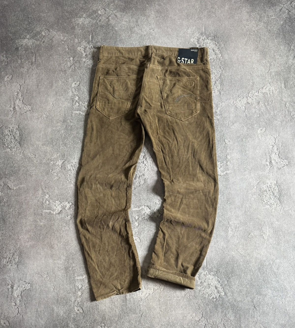 G star raw 36/34 morris low straight coj corduroy pants y2k