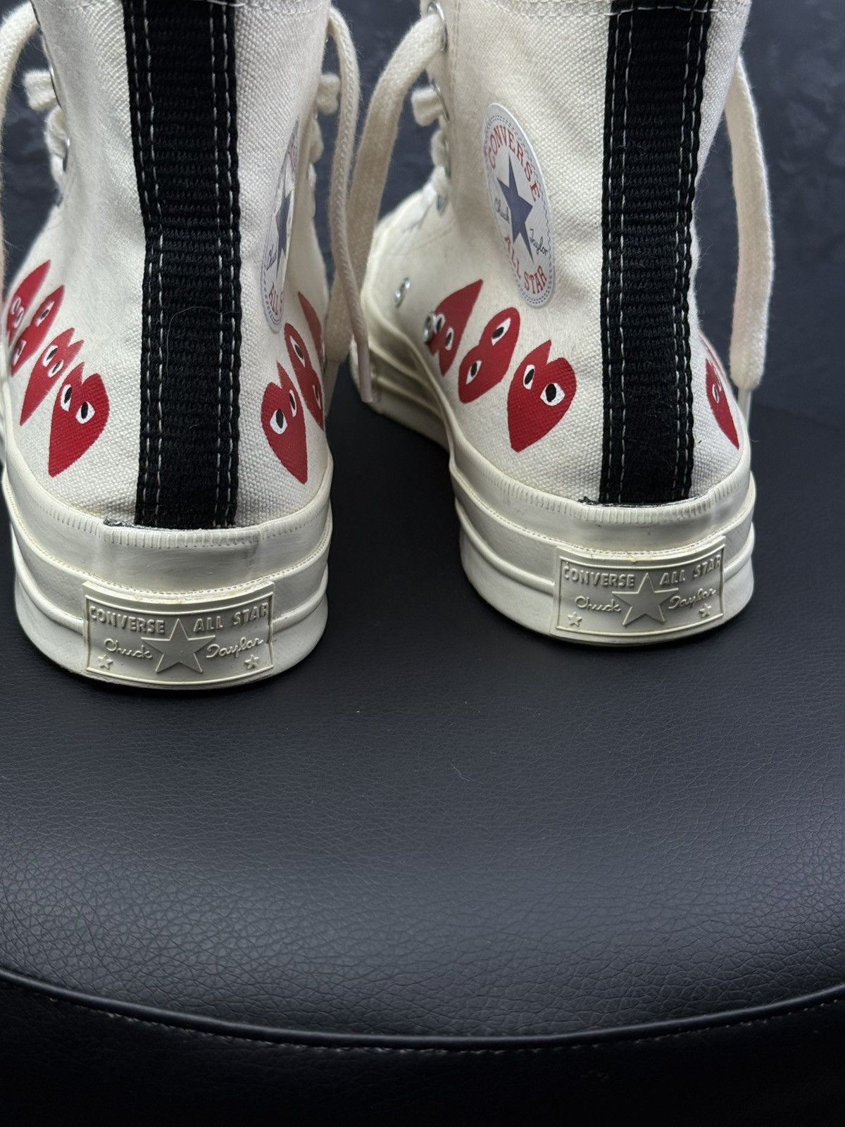 Comme des Garcons CDG PLAY x Converse Chuck Taylor High Top Multi Heart Beige Size US 7.5 / IT 37.5 - 8 Thumbnail
