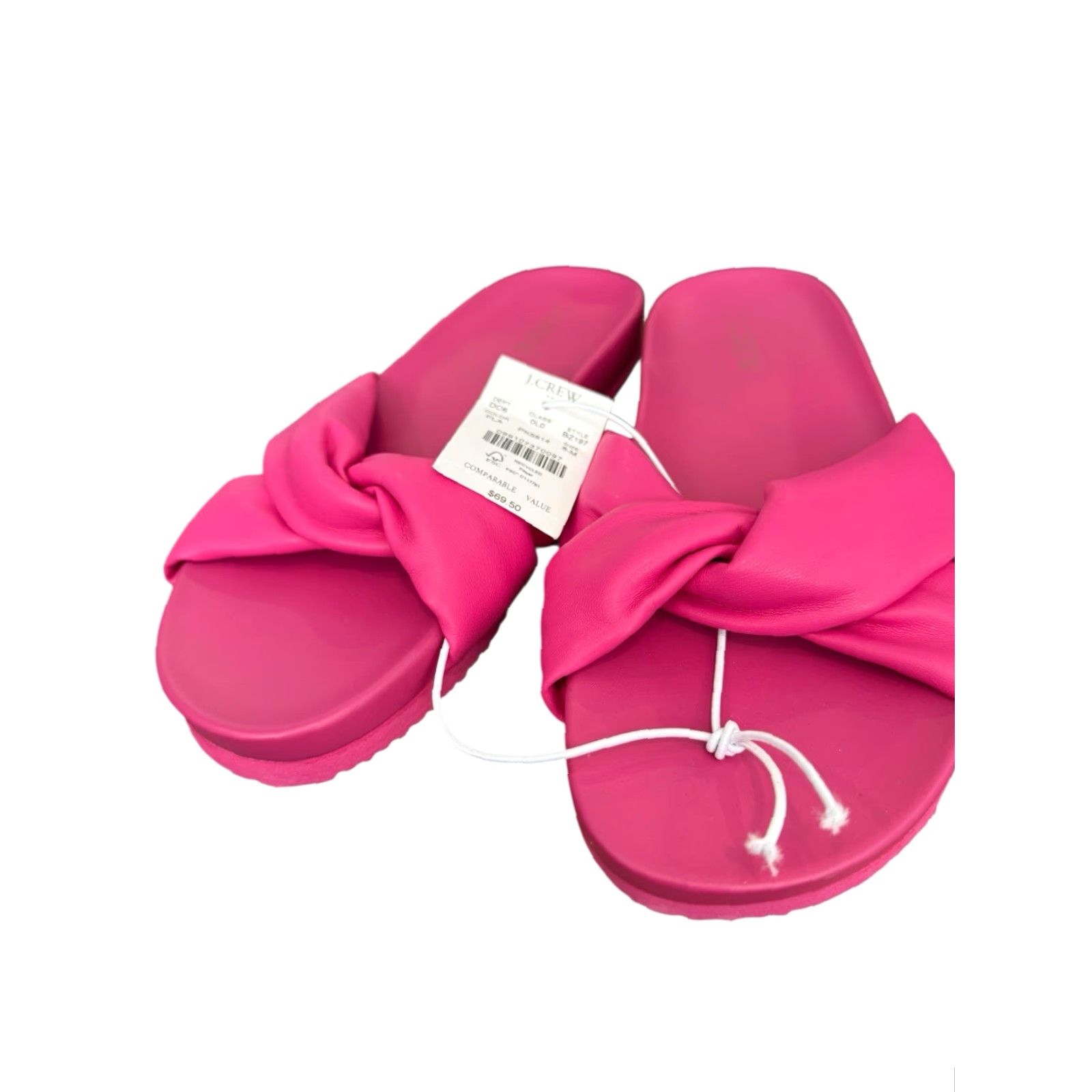 J.Crew J. Crew Women's Sandal Cross-Strap Pool Slides Size 8 Medium Bright Pink NWT Flashback Slidez? Size US 8 / IT 38 - 2 Thumbnail