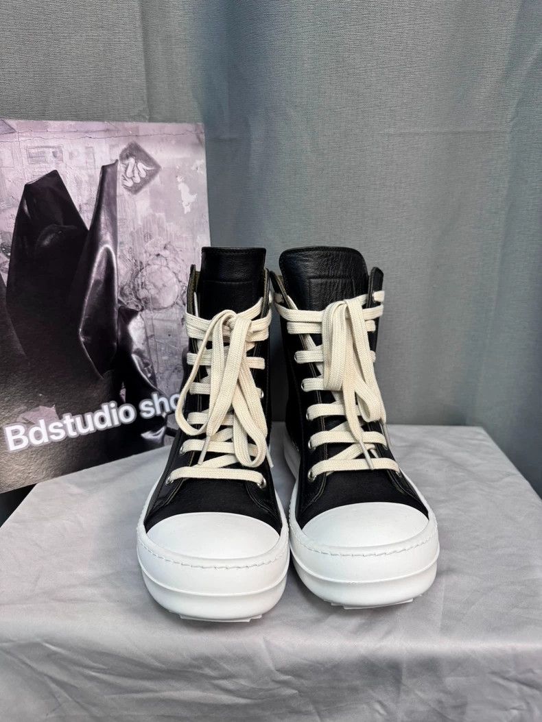 Rick Owens Rick Owens Black and white high-top sneakers Size US 5.5 / IT 35.5 - 2 Thumbnail