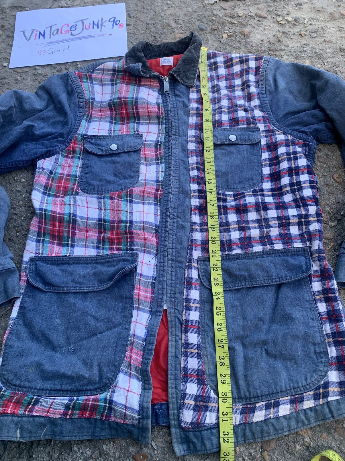 Vintage VTG 80’s Patchwork SEARS BY Roebuck Worker Chore jacket Size US L / EU 52-54 / 3 - 12 Thumbnail