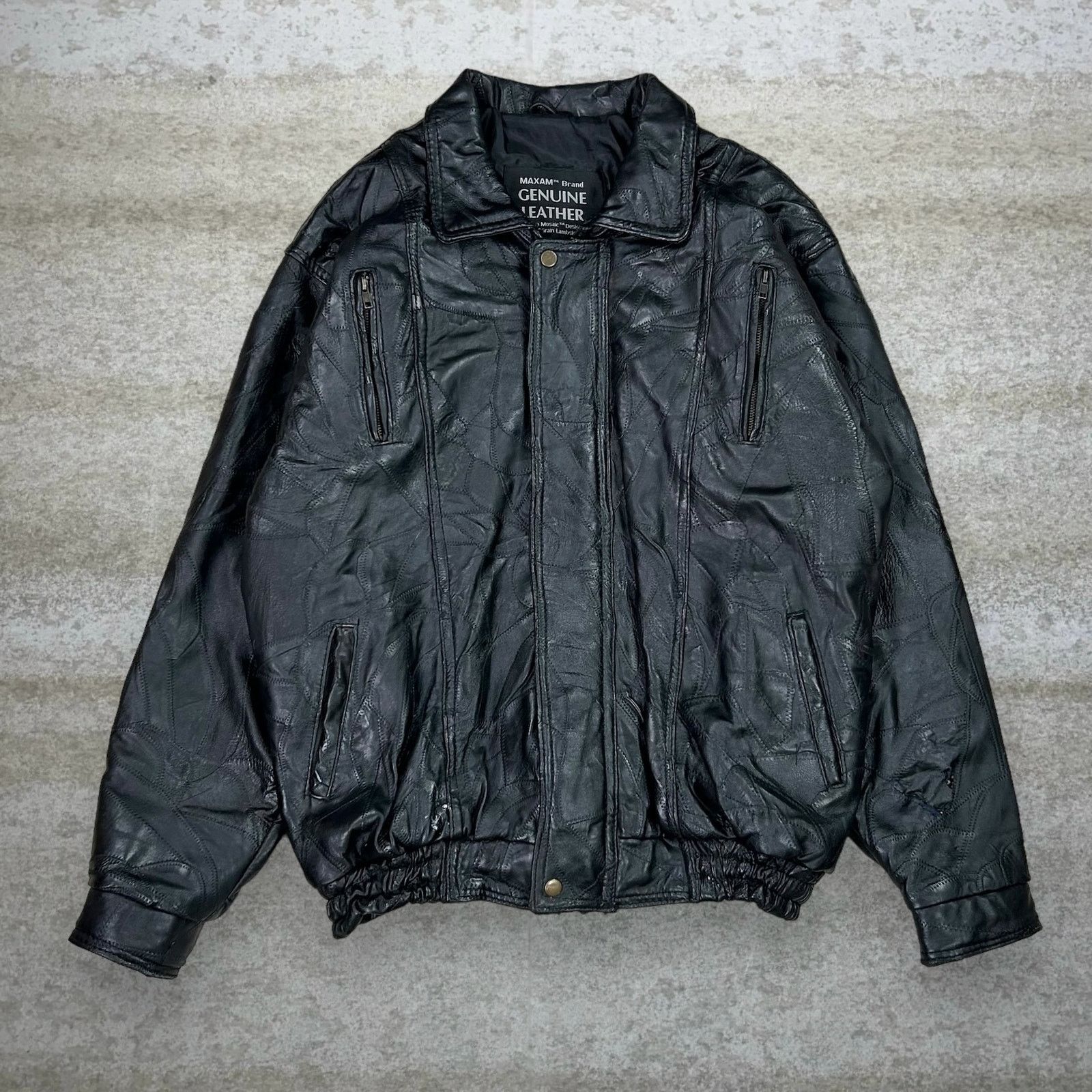 Vintage Vintage 90s Lambskin Leather Jacket Mens XL Black Italian Size US XL / EU 56 / 4 - 1 Thumbnail