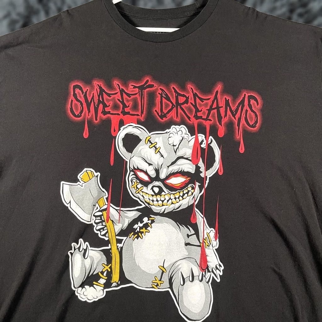 Vintage Sweet Dreams Shirt Mens 4XL Black Graphic Horror Teddy Bear Axe Streetwear Tee Size US XXL / EU 58 / 5 - 1 Thumbnail