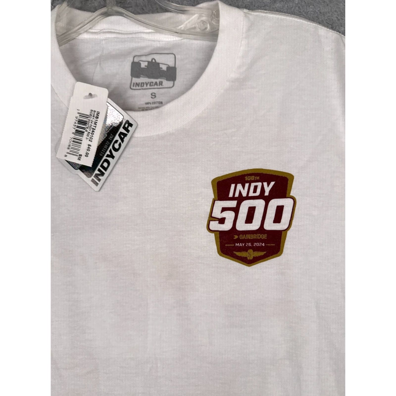 Vintage Legends Global Merchandise 2024 Indy 500 Shirt IMS Indycar NEW White Short Sleeve Crew Neck Adult Small Men’s T-Shirt Logo Size US S / EU 44-46 / 1 - 6 Thumbnail