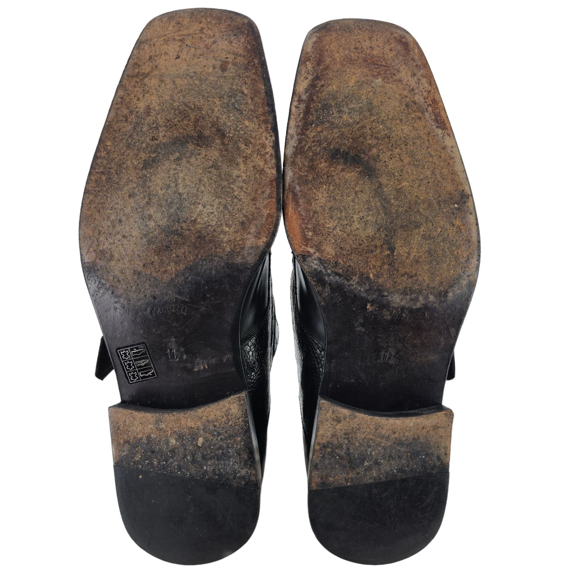 Paciotti Cesare Paciotti Mens 12 Italy Black Leather Alligator Monk Size US 12 / EU 45 - 6 Thumbnail