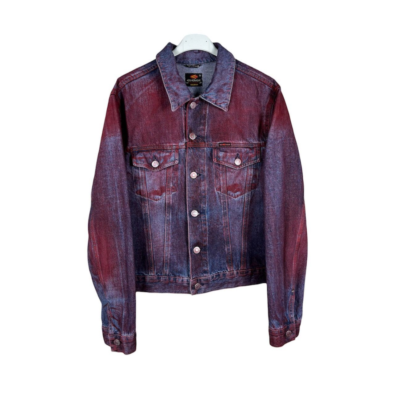 Energie Vintage Energie y2k jeans denim jacket red painted blood 90s Size M / US 6-8 / IT 42-44 - 1 Thumbnail