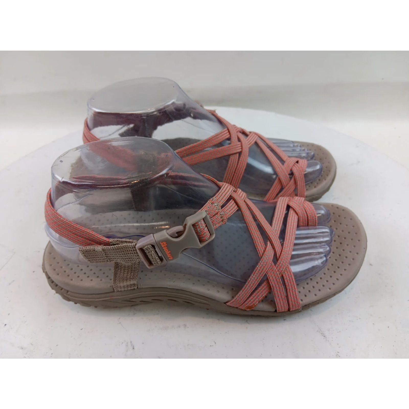 SKECHERS Skechers Reggae Irie Mon Sandals Woman’s Size 7 Taupe Coral Backstrap Geometric Clip Wedge Size US 7 / IT 37 - 7 Thumbnail