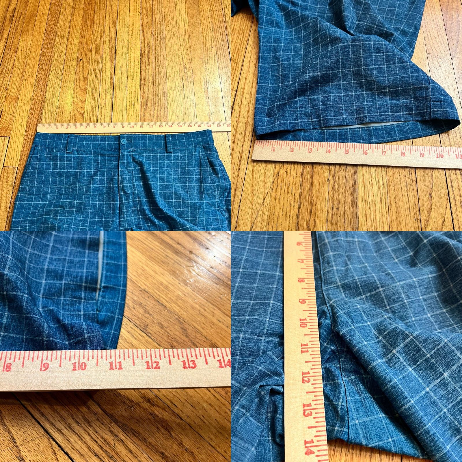 Nike Nike Shorts Mens 34 Blue Plaid Performance Golf Chino Polyester Spandex X10.5 Regular Athletic Mens Size US 34 / EU 50 - 8 Thumbnail