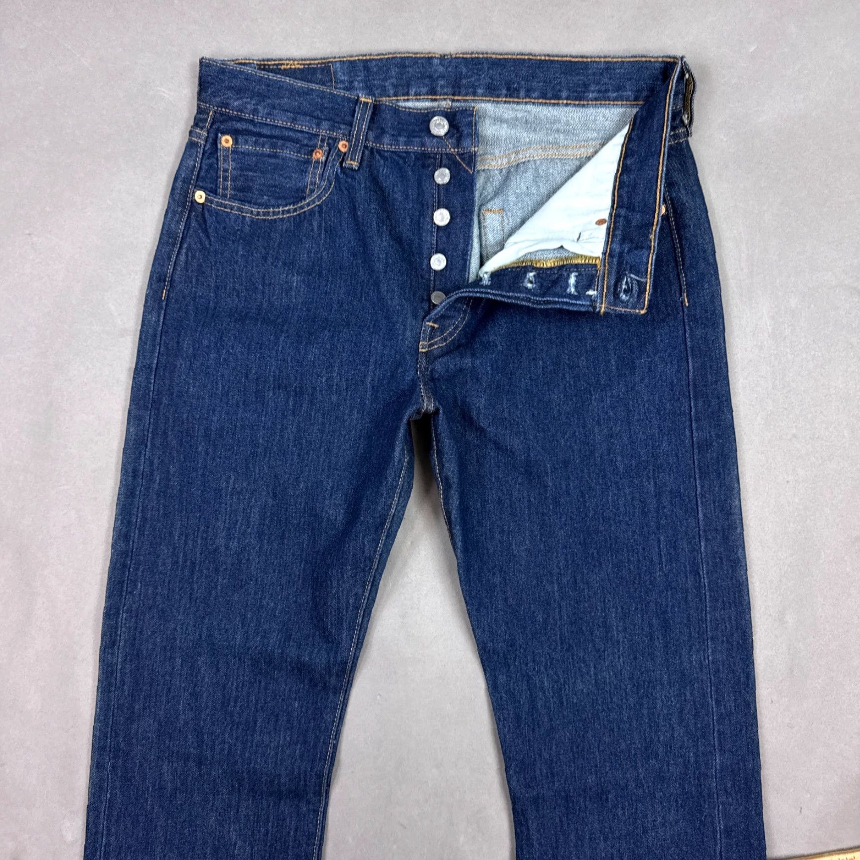 Levi's VINTAGE Levi's 501 Jeans Mens 32x34 Blue Button Fly Denim Pants Faded Straight Dark Work Size US 32 / EU 48 - 2 Thumbnail