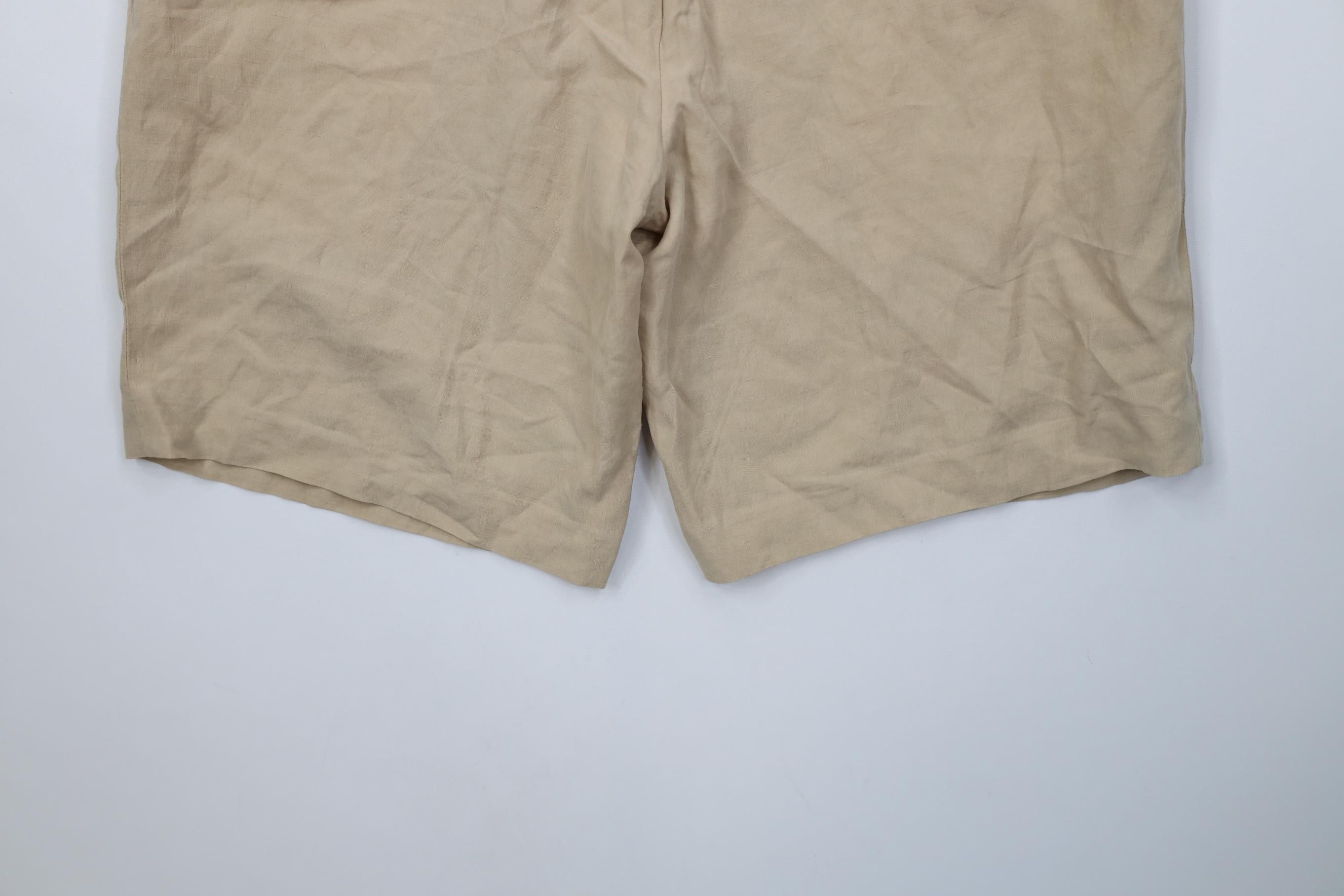 Polo Ralph Lauren Vintage 90s Ralph Lauren Linen Silk Pleated Chino Shorts Size US 34 / EU 50 - 15 Thumbnail