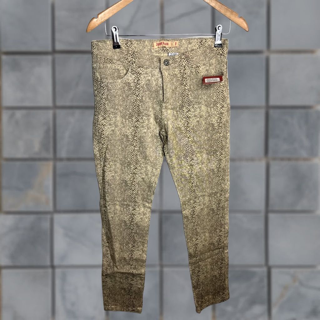Denime Judy Blue Jeans 5309 Skinny Fit Beige Denim 31x30 5-Pocket Embroidered Stars Women Regular Size 7 Size 28" / US 6 / IT 42 - 1 Thumbnail