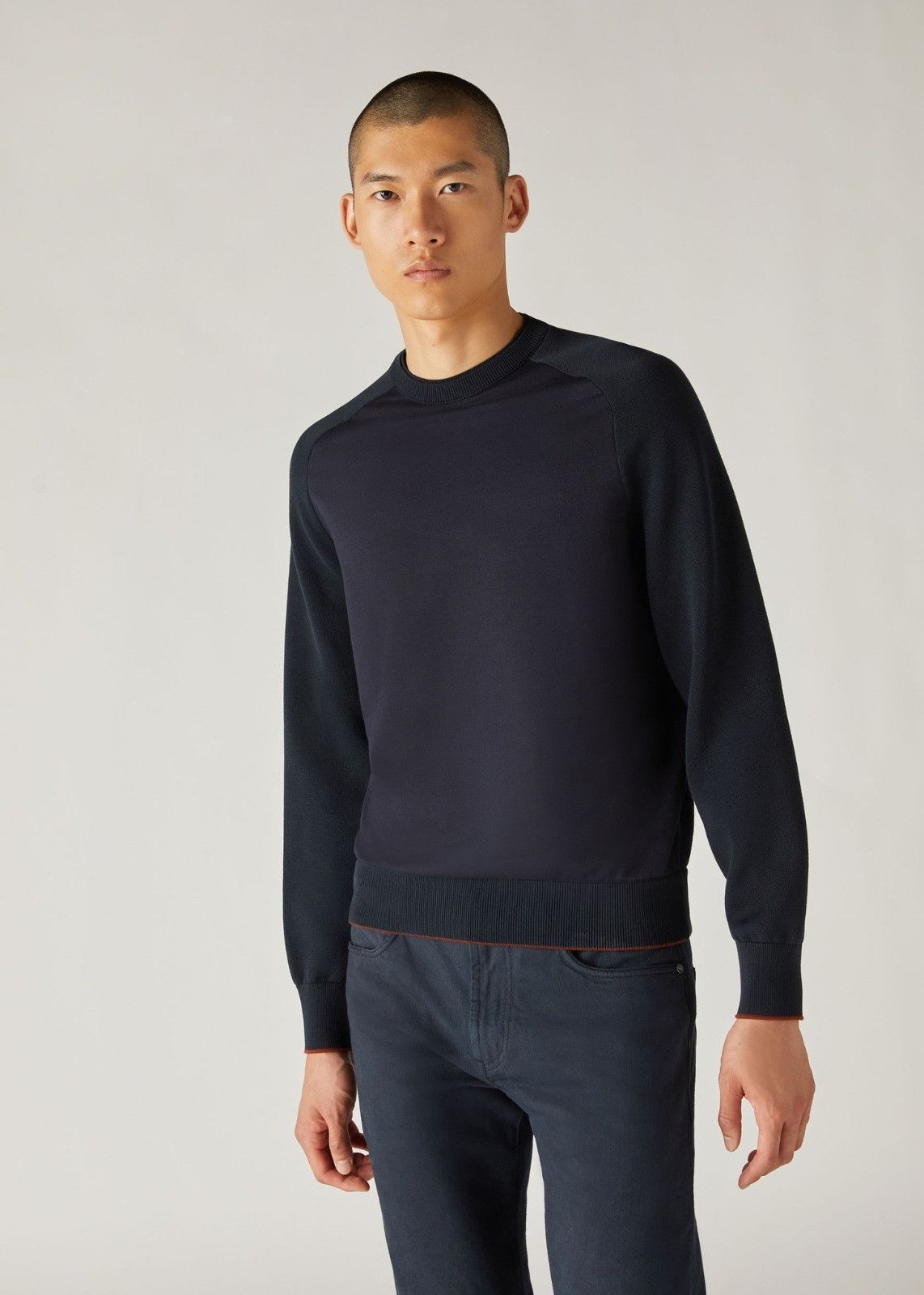 Loro Piana o1srvl11e1024 Girocollo Crewneck Sweater in Purple/Black Size US S / EU 44-46 / 1 - 2 Thumbnail