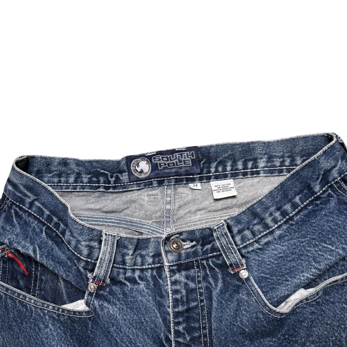 Southpole Vintage 90s SouthPole Baggy Light Wash Distressed Jeans 34 Size US 34 / EU 50 - 4 Thumbnail