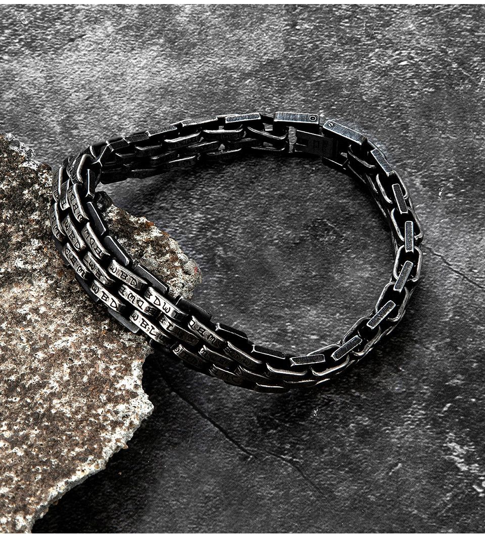 Jewelry 21cm Viking Characters Wide Steel Chain Charm Bracelet Size ONE SIZE - 1 Thumbnail