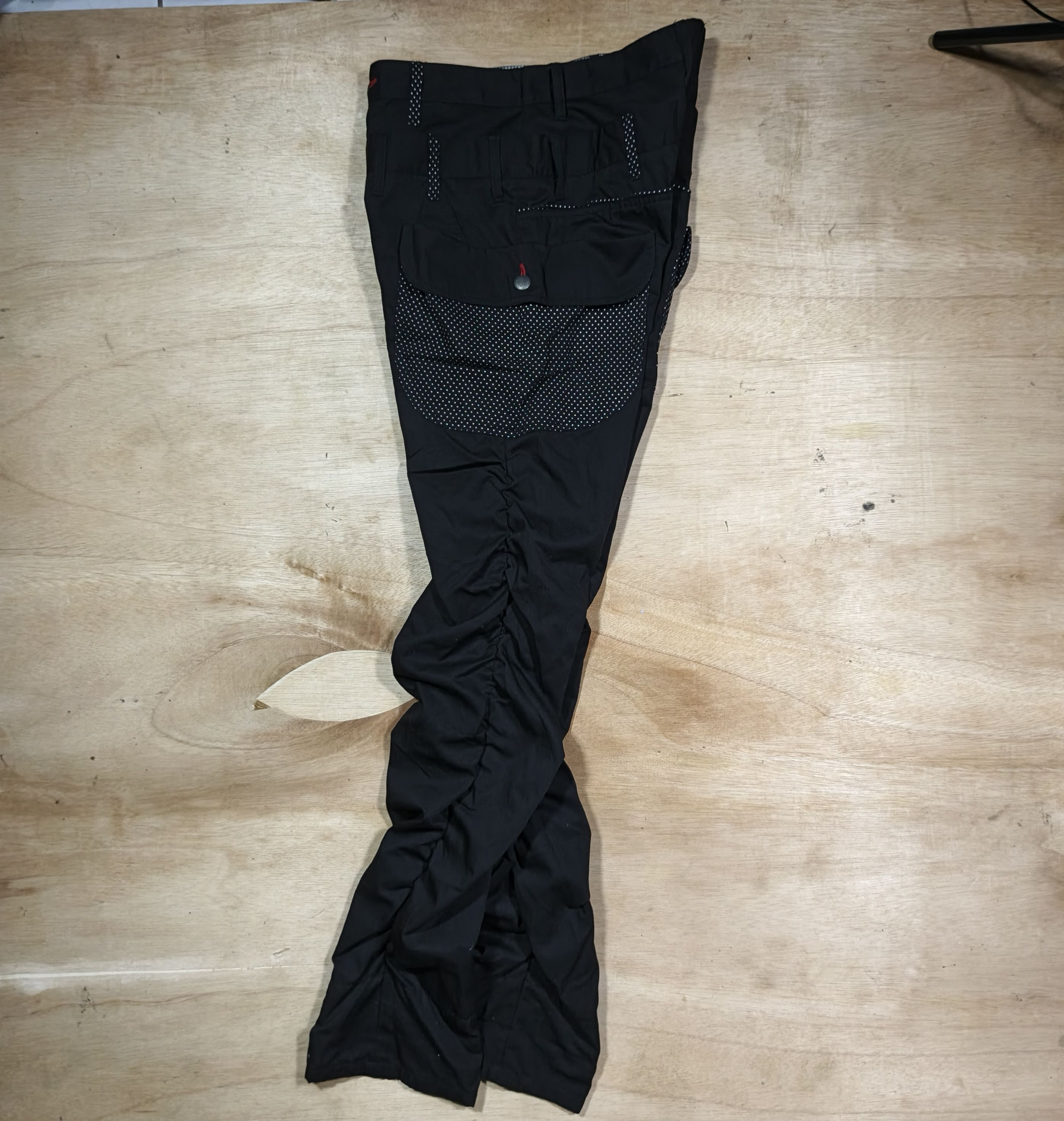 Japanese Brand Dominate Handcrafted Double Waist Stacked Ruched Cargo Pants Size US 29 - 7 Thumbnail