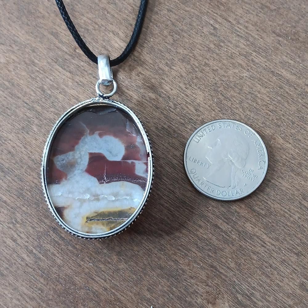 Designer Septarian gemstone pendant necklace Size ONE SIZE - 2 Thumbnail