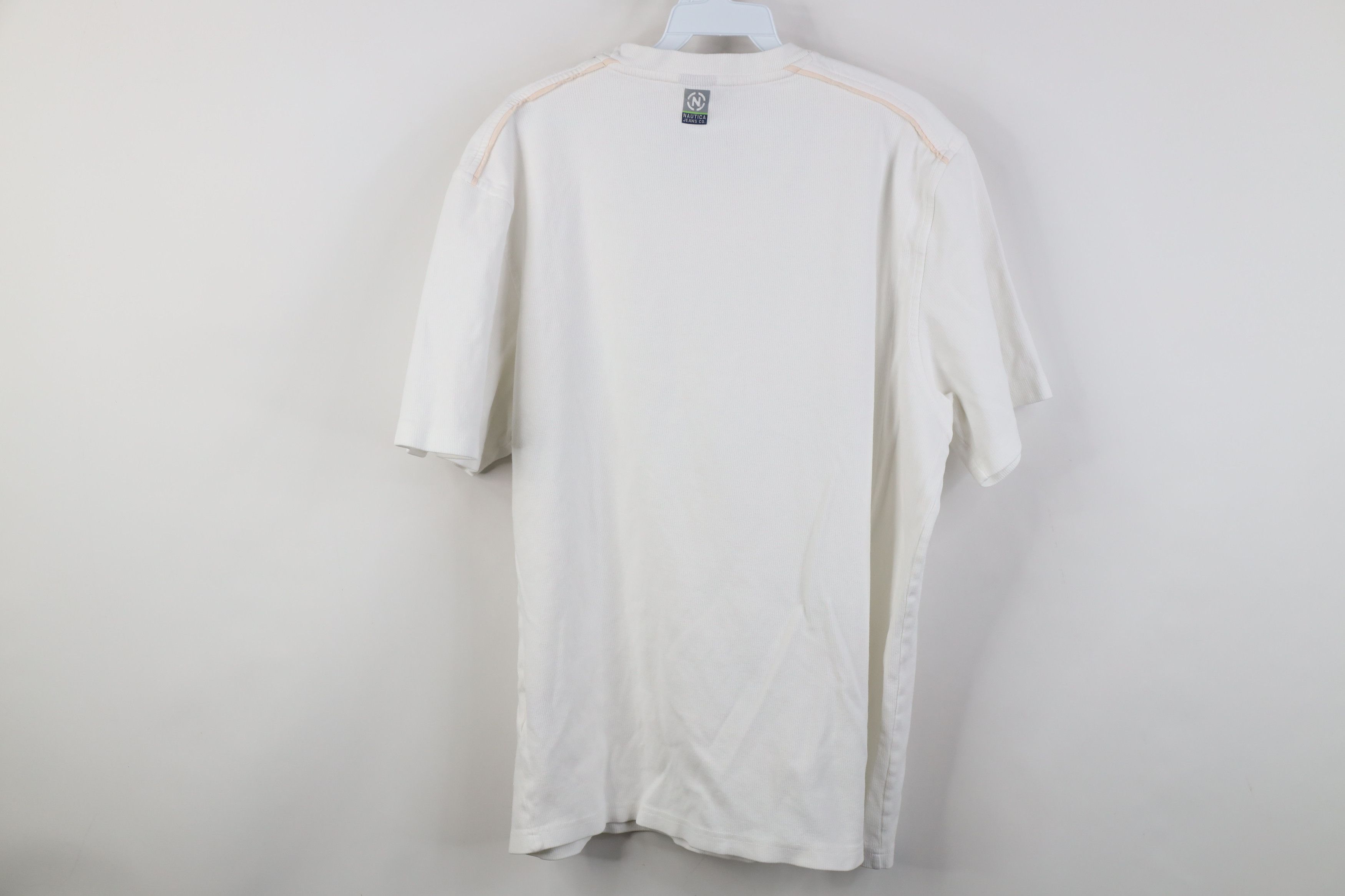 Nautica Vintage 90s Nautica Heavy Cotton Ribbed Knit T-Shirt White Size US XL / EU 56 / 4 - 10 Thumbnail