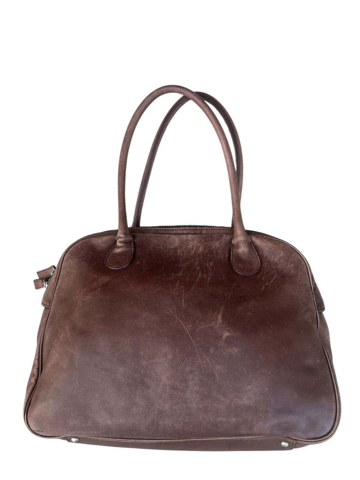 agnes b. Vintage Agnes B. Faded Patina Cow Leather Cargo Bag Size ONE SIZE - 9 Thumbnail