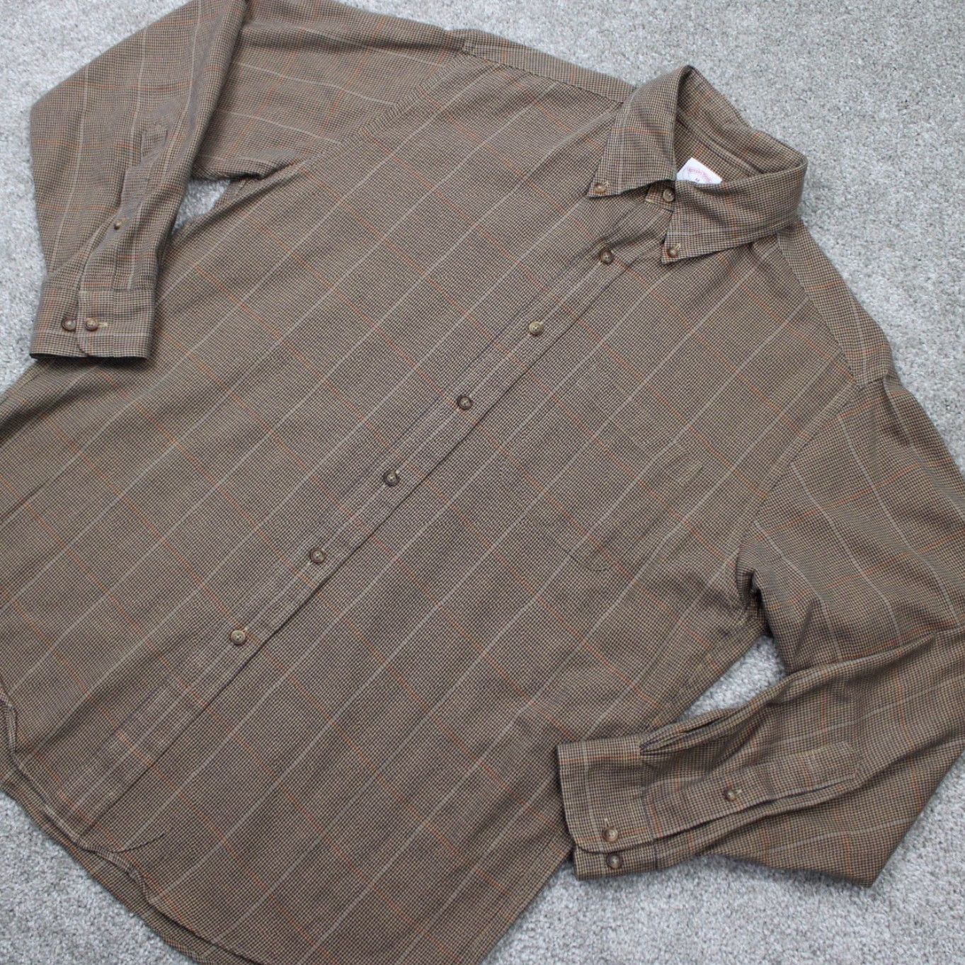 Brooks Brothers Brooks Brothers 346 BrooksFlannel Shirt Mens Medium Cotton/Wool Yellow/Blue L/S Size US M / EU 48-50 / 2 - 3 Thumbnail