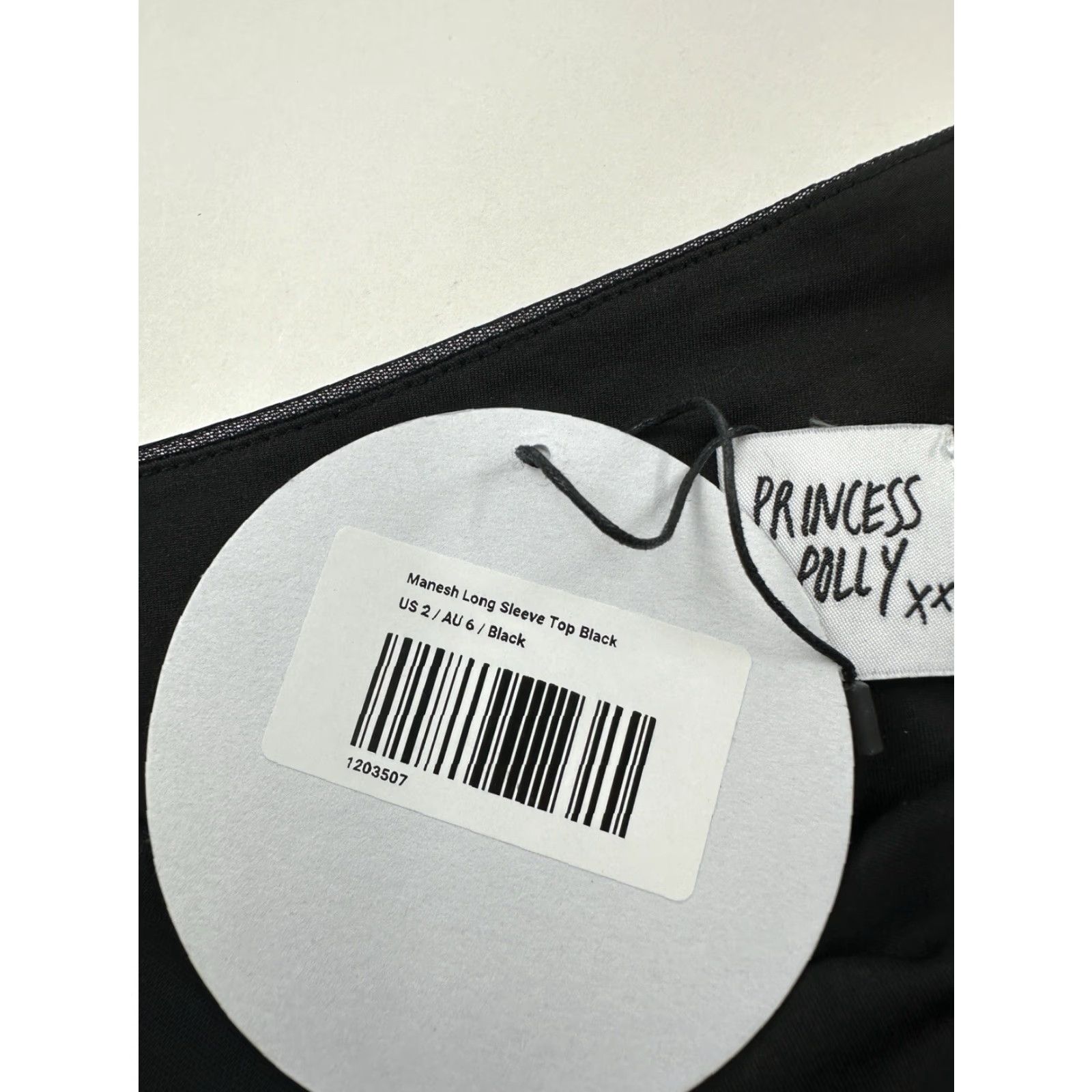 PRINCESS POLLY Princess Polly Shirt 2 Manesh Long Sleeve Black Top Womens Size XS / US 0-2 / IT 36-38 - 4 Thumbnail