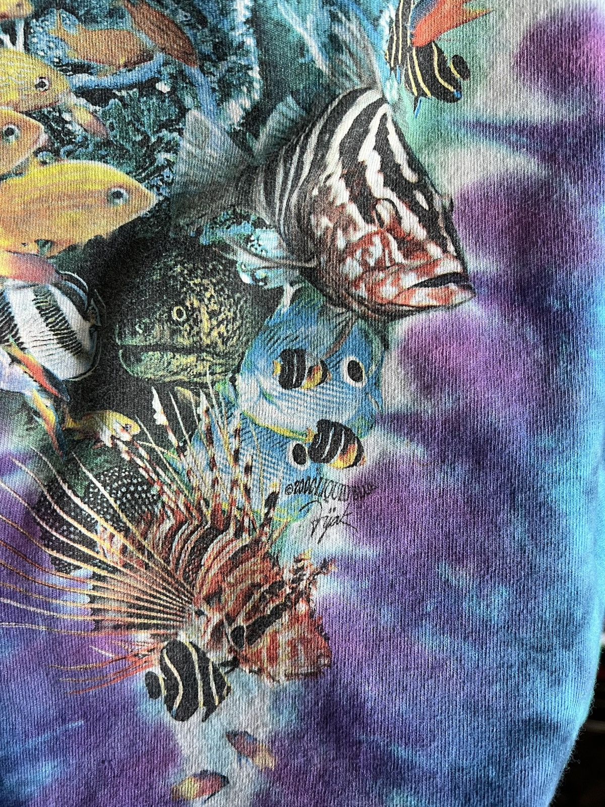 Vintage 2000 Nature Art Tie Dye Sea Ocean Tee Size US M / EU 48-50 / 2 - 4 Thumbnail