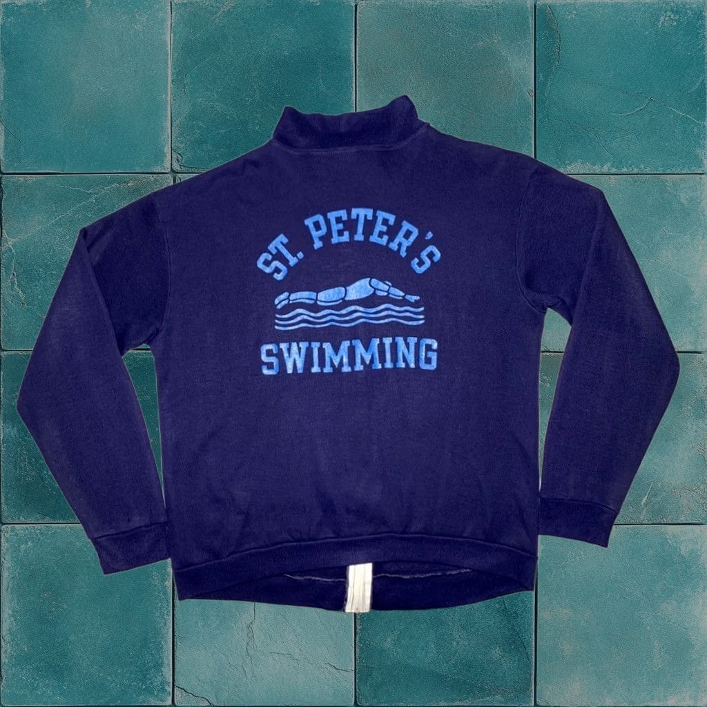 Vintage Champion St. Peters Swimming Jacket Mens Large Navy Blue, Men's