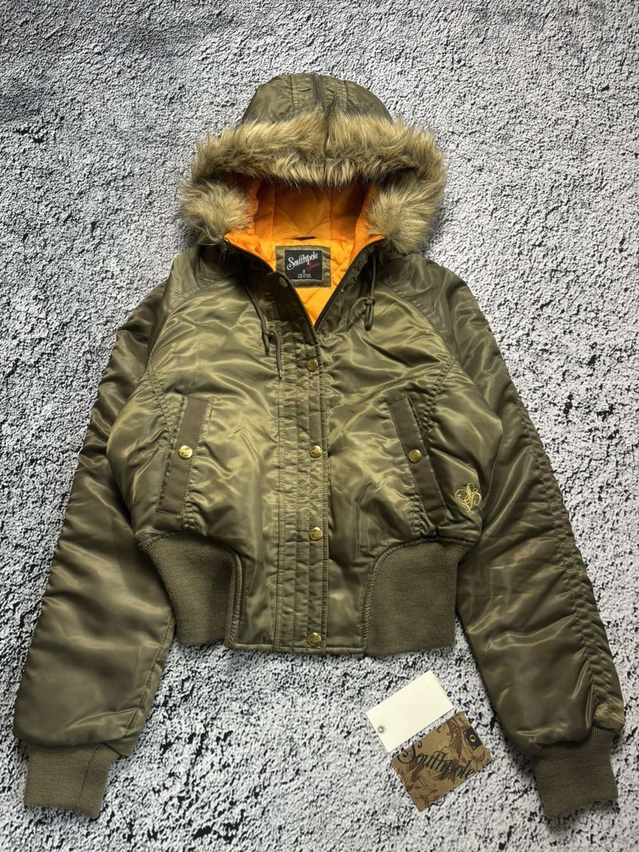 Southpole Deadstock SOUTHPOLE N2B Faux fur cropped bomber jacket Size S / US 4 / IT 40 - 8 Thumbnail