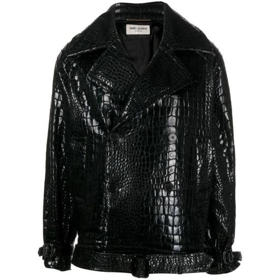 Saint Laurent Paris o1b1hav110225 713172 Short Trench Coat in Black Size XS / US 0-2 / IT 36-38 - 1 Thumbnail