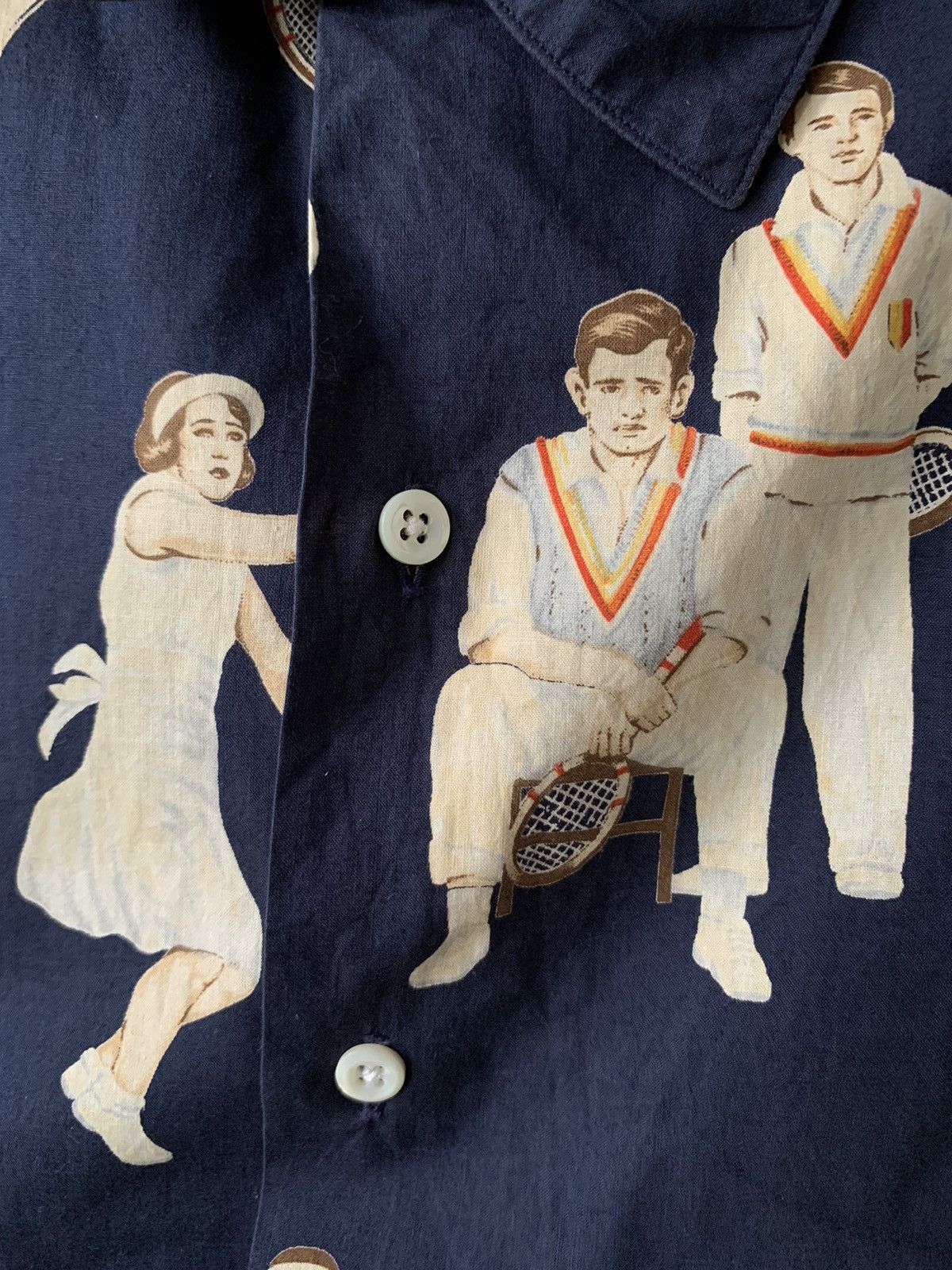 Polo Ralph Lauren Vintage Rare 90s Polo Tennis Overprint Button Ups Shirt Size US M / EU 48-50 / 2 - 12 Thumbnail