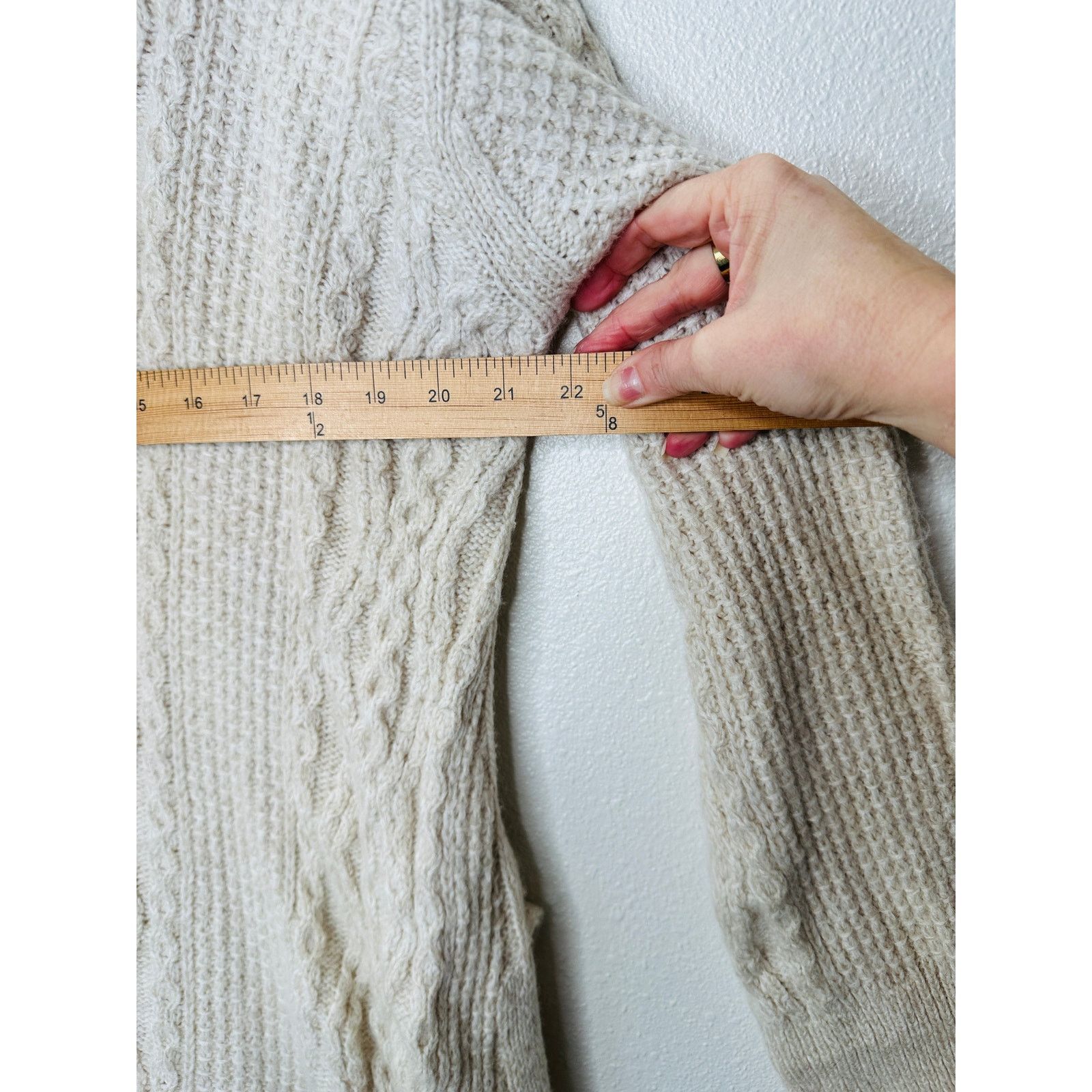 Vince Vince Cream Chunky Knit Long Sleeve Mock Neck Sweater L Size L / US 10 / IT 46 - 8 Thumbnail