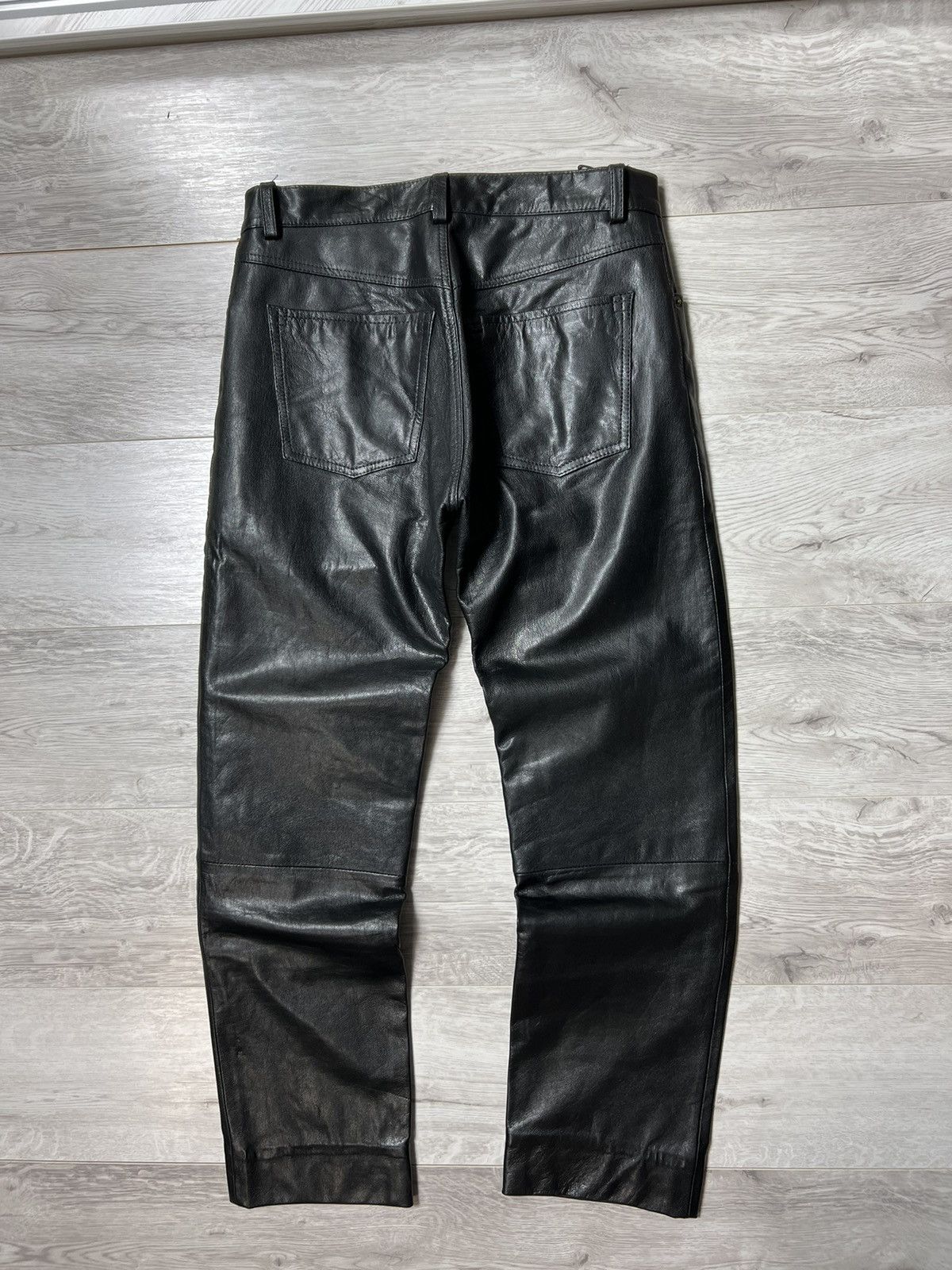Genuine Leather × Vintage Vintage Men’s Real Leather Pants – Biker Black – Size 33 Size US 33 - 9 Thumbnail