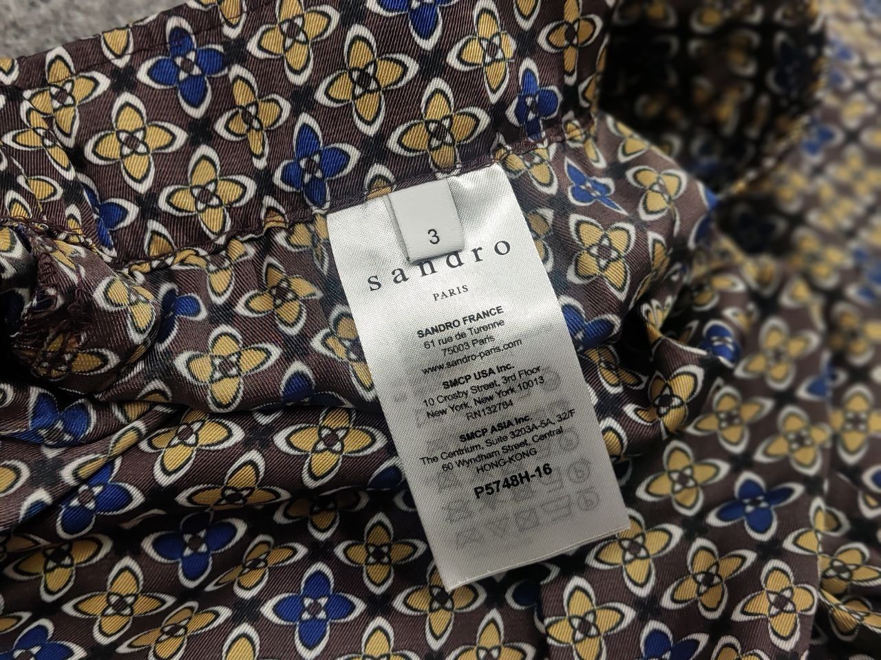Sandro Sandro Dany Trouser Pants in Floral Print Dark Brown Tan Size 34" / US 12 / IT 48 - 14 Thumbnail