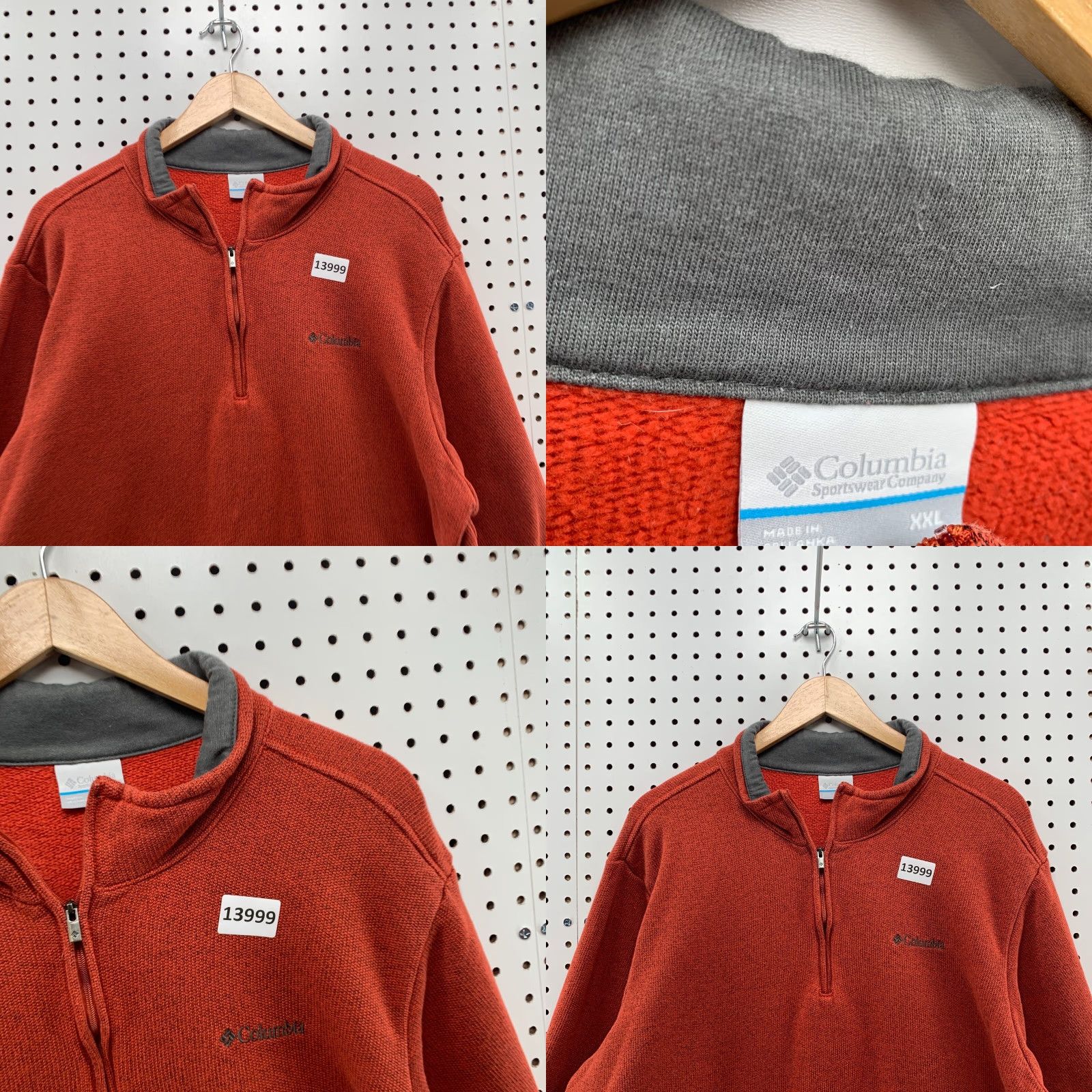 Rusty Columbia 1/4 Zip Pullover Sweatshirt Mens 2XL Outdoors Hiking Rust Orange Size US XXL / EU 58 / 5 - 8 Thumbnail