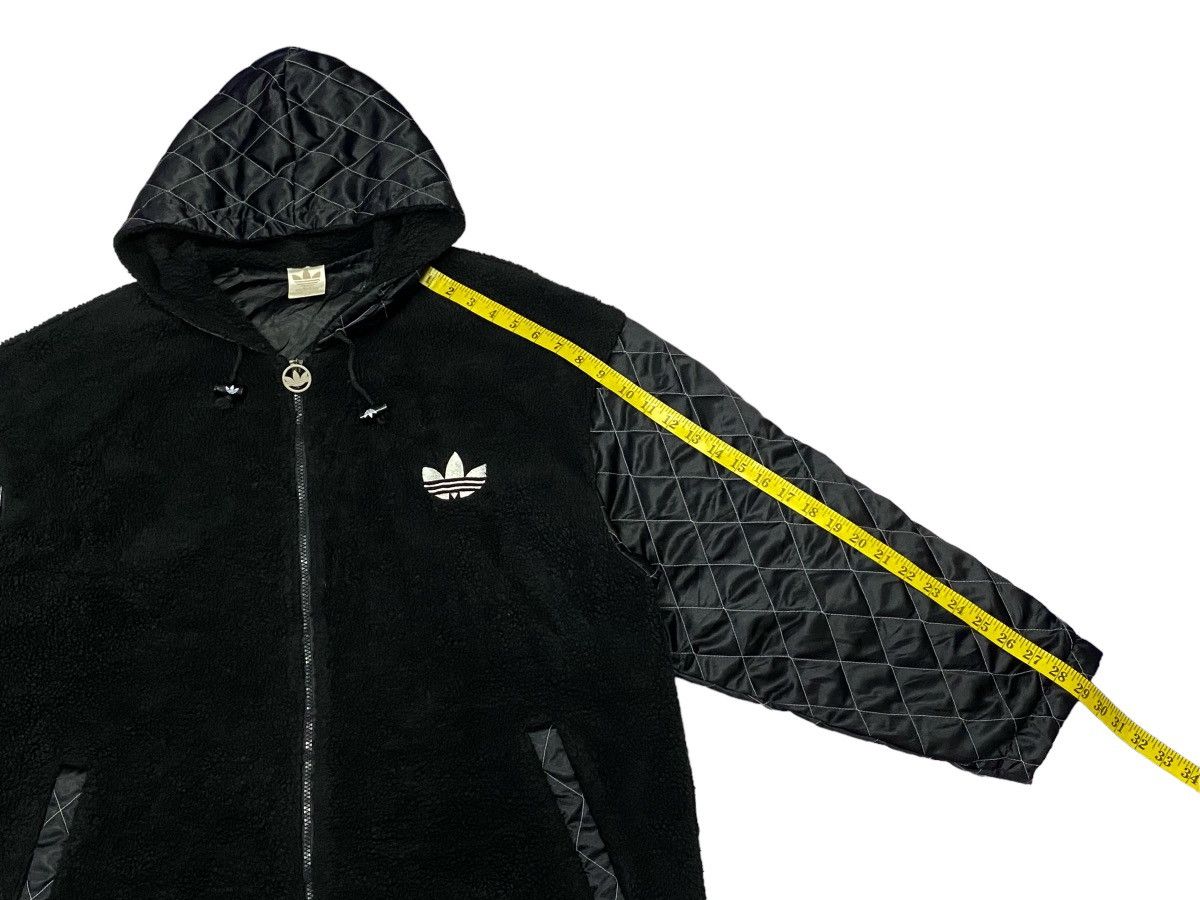 Adidas × Descente × Vintage Vintage 90s Adidas Trefoil Big Logo Pile Fleece Hoodie Size US L / EU 52-54 / 3 - 9 Thumbnail