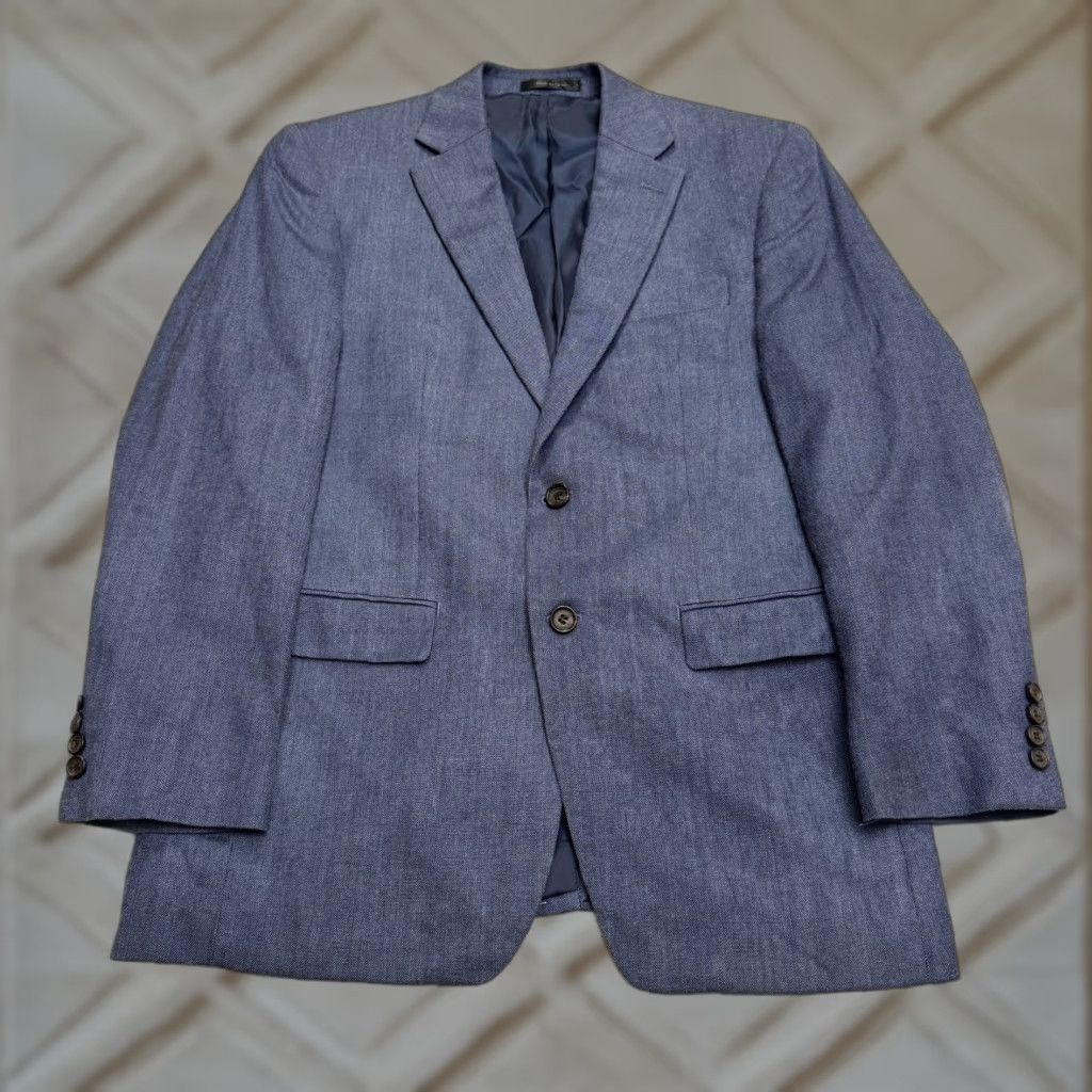 Ralph Lauren VINTAGE Ralph Lauren Men's Blazer Suit Jacket 38R Wool Silk Blue Classic Business Office Formal Size 38R - 1 Thumbnail