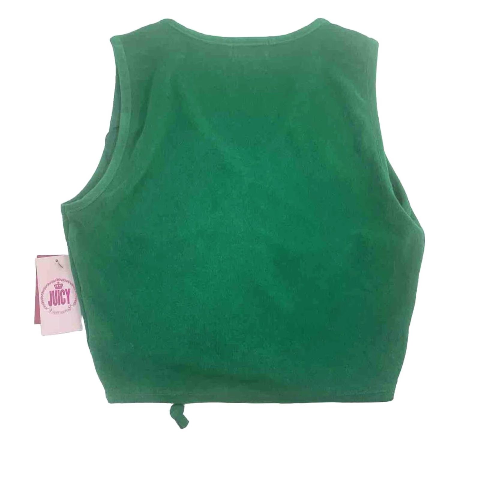 Juicy Couture Juicy Couture Palm Tree Sleeveless Top Women Medium Green V Neck NWT Crop Tank Regular Size S Sleeveless Cotton Polyester Tie Bottom Size S / US 4 / IT 40 - 3 Thumbnail